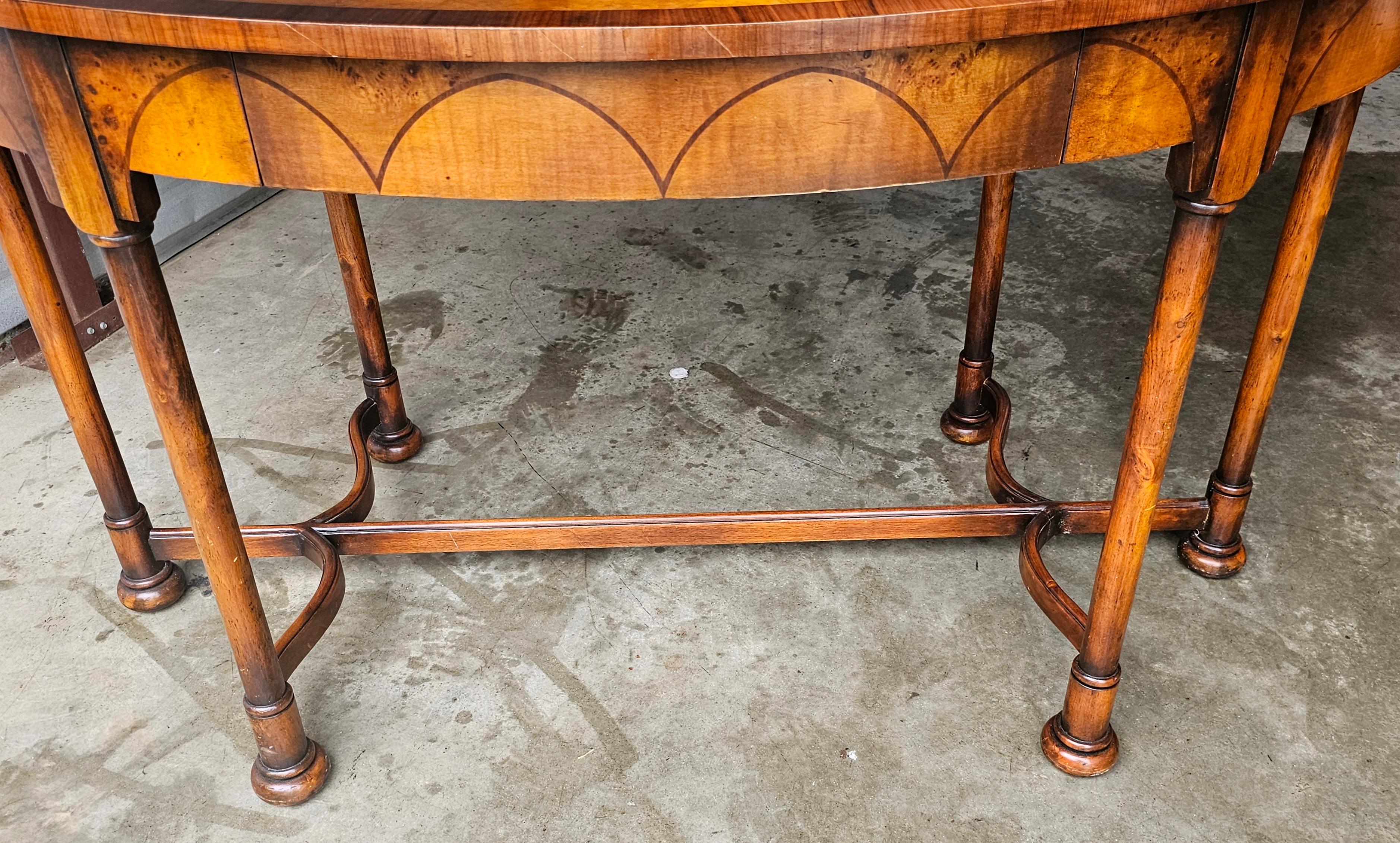 Theodore Alexander Mixed Fruitwoods Library / Center Table W/ Pull Out Trays For Sale 3