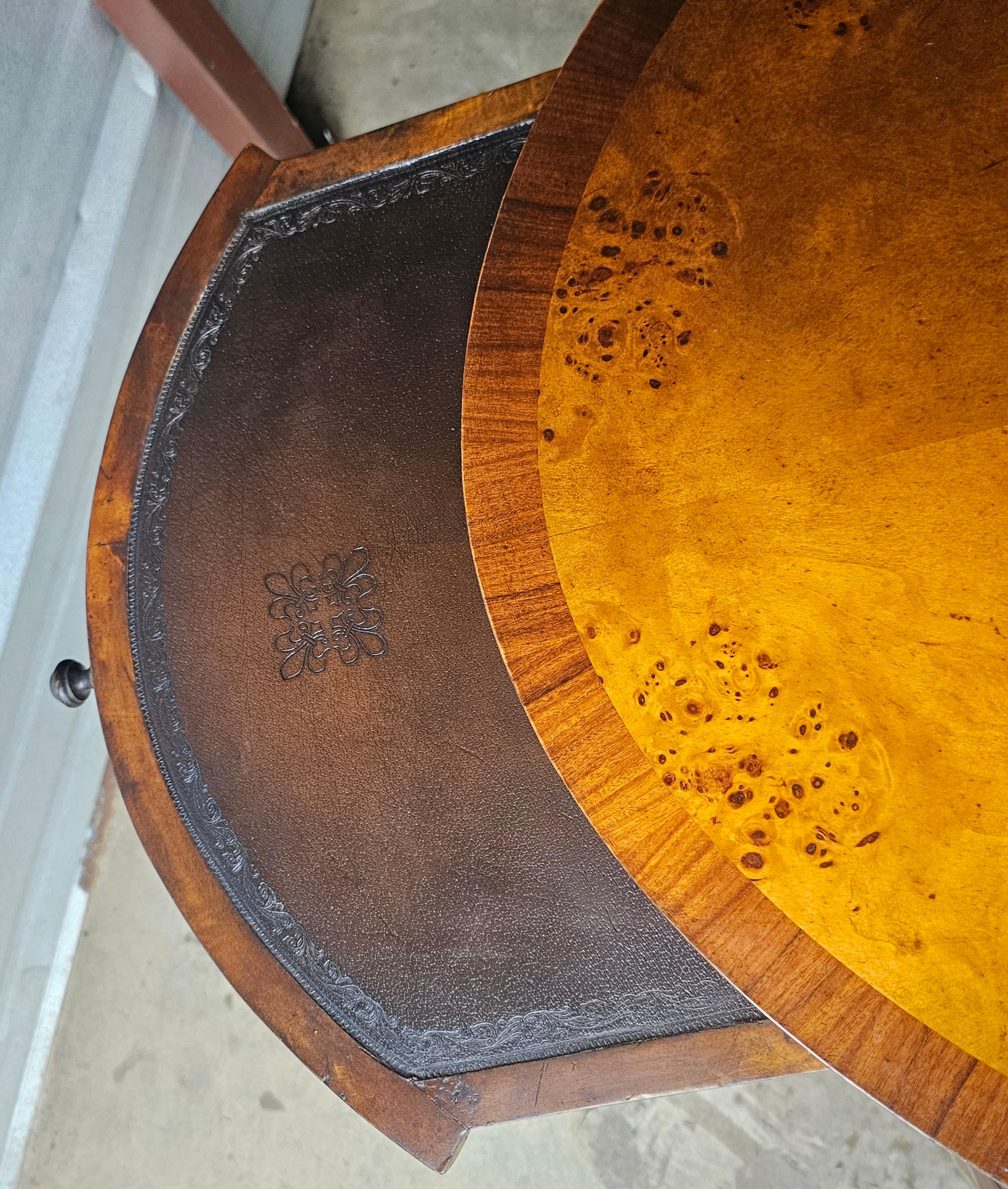 20th Century Theodore Alexander Mixed Fruitwoods Library / Center Table W/ Pull Out Trays For Sale