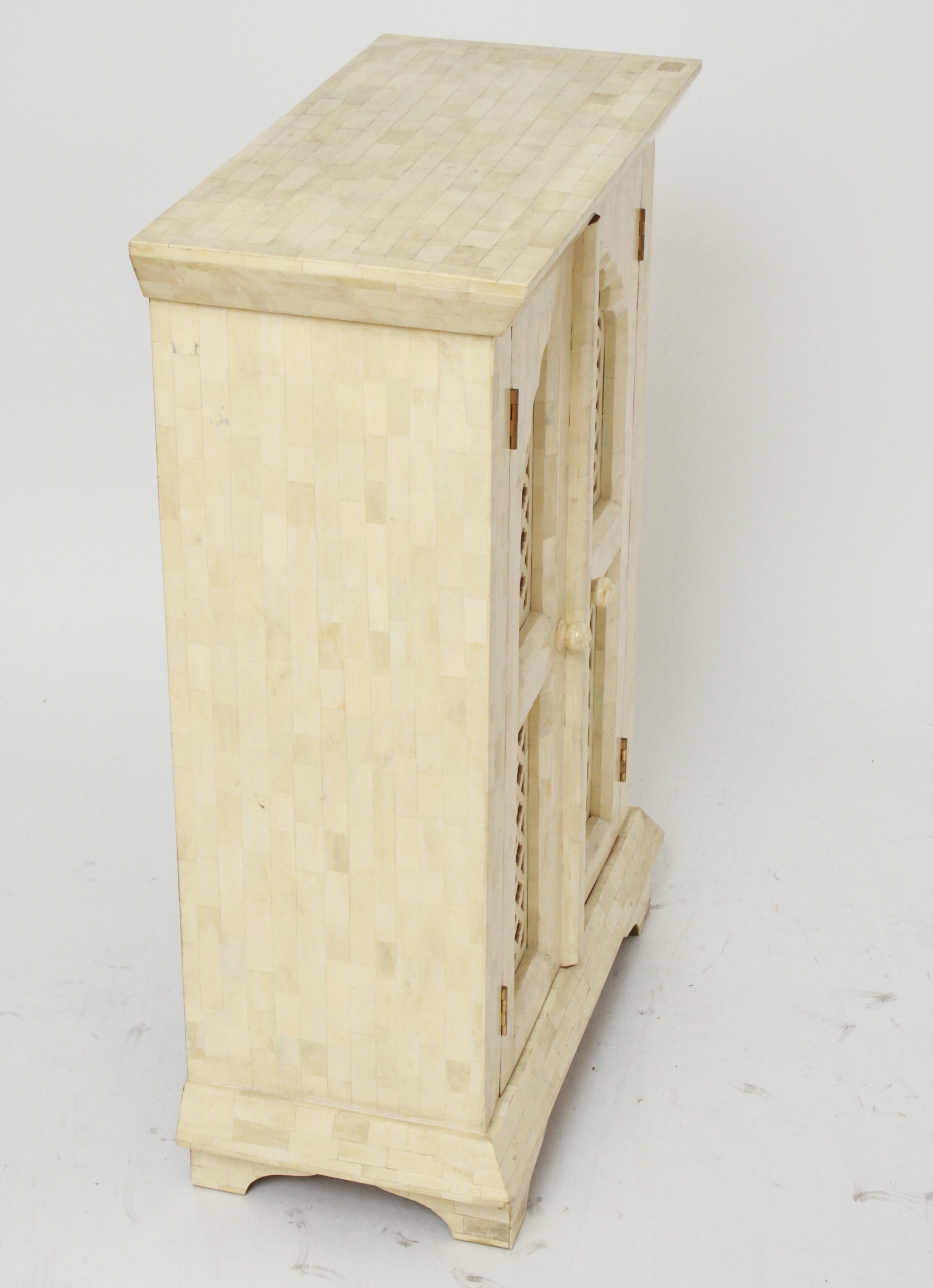 20th Century Maitland Smith Style Modern Tessellated Cabinet