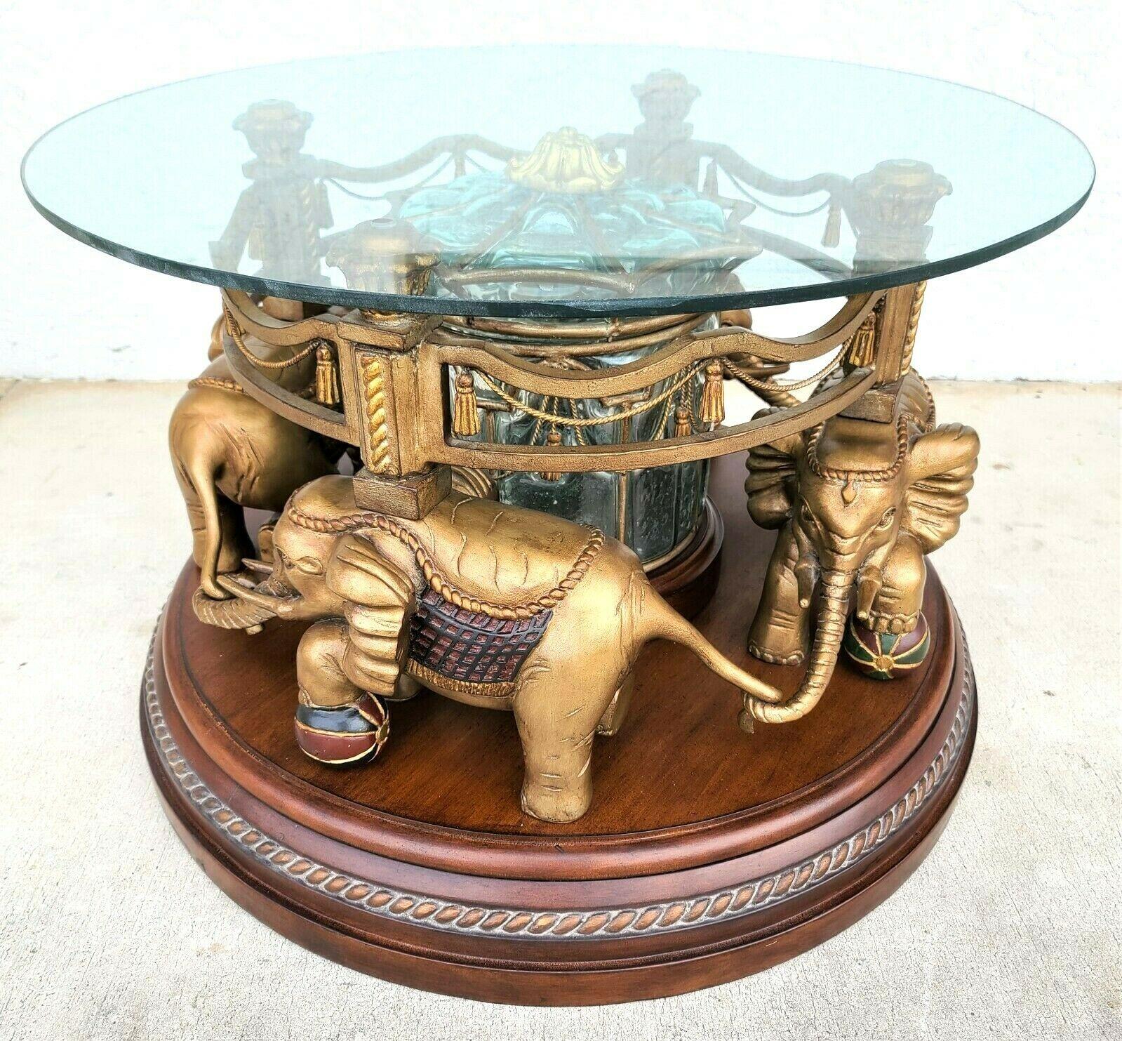 carousel coffee table with glass top