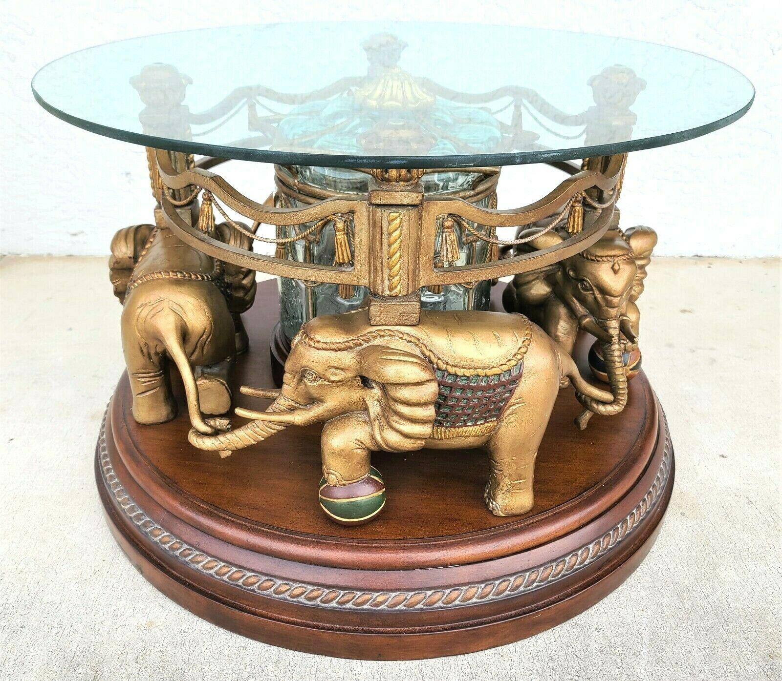 elephant coffee table with glass top