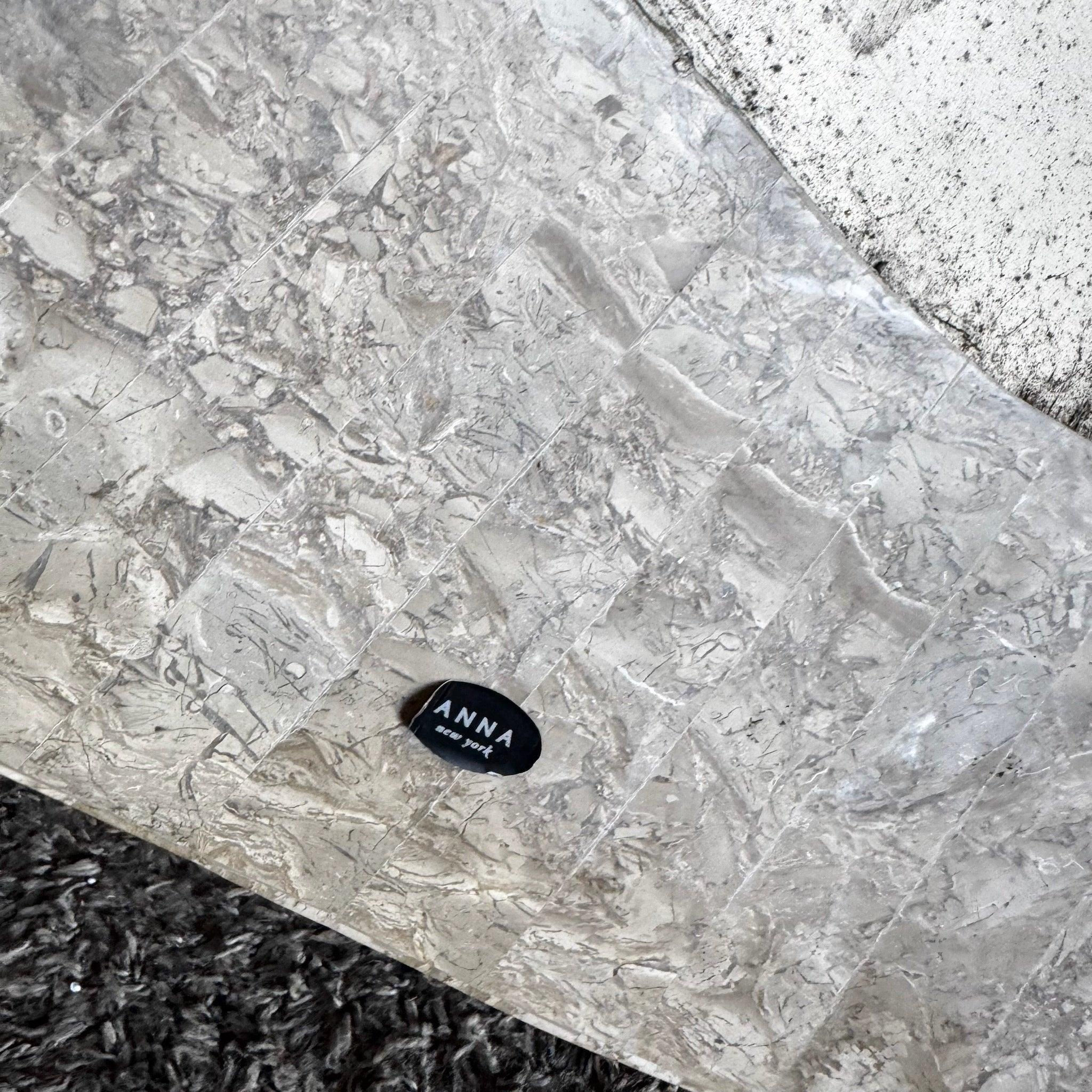 Maitland Smith Style Sculpted Circular Polished Tessellated Stone Coffee Table For Sale 2