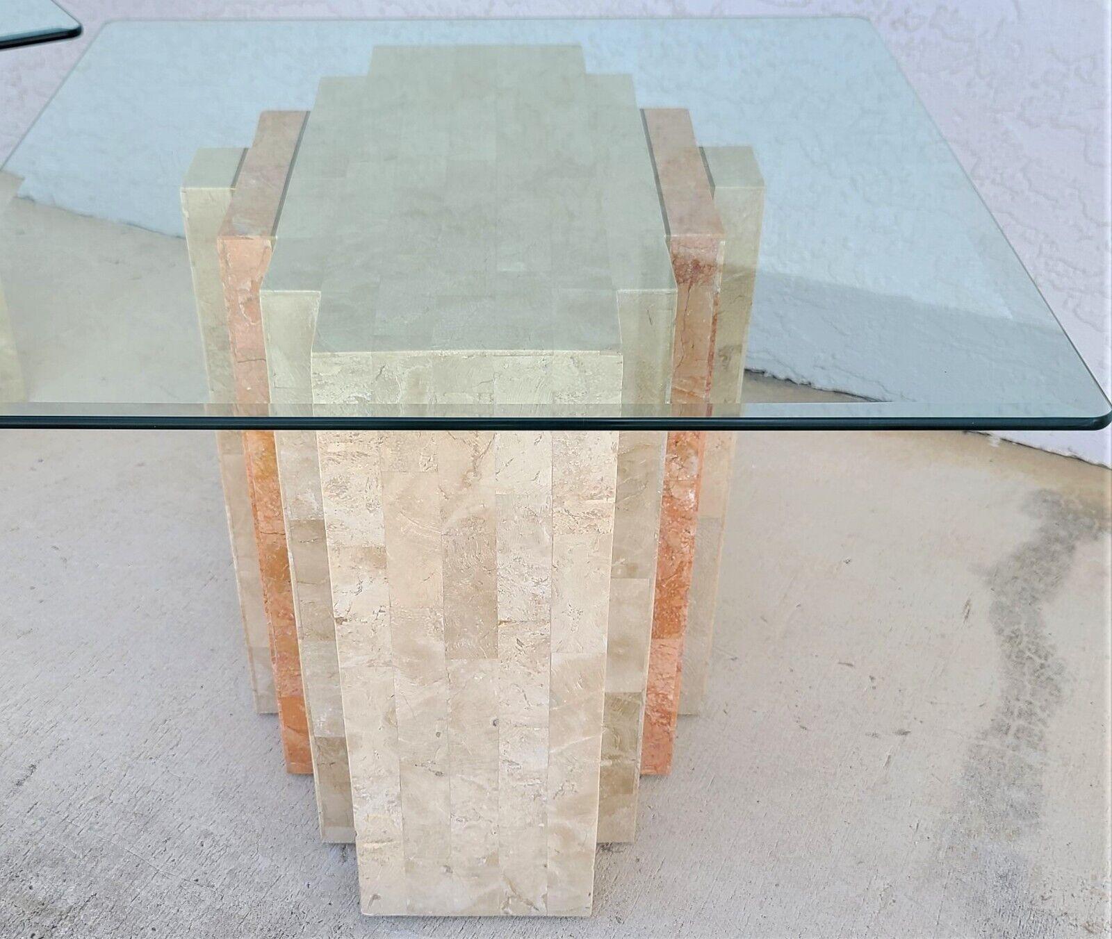 Mid-Century Modern MAITLAND SMITH Style Side End Table Tessellated Stone Brass  For Sale