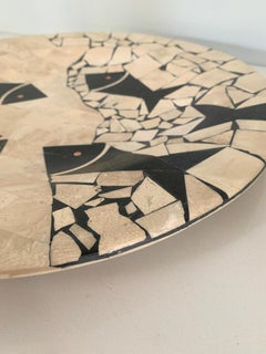 Tessellated Stone Bowl with Fish in the Style of Maitland Smith