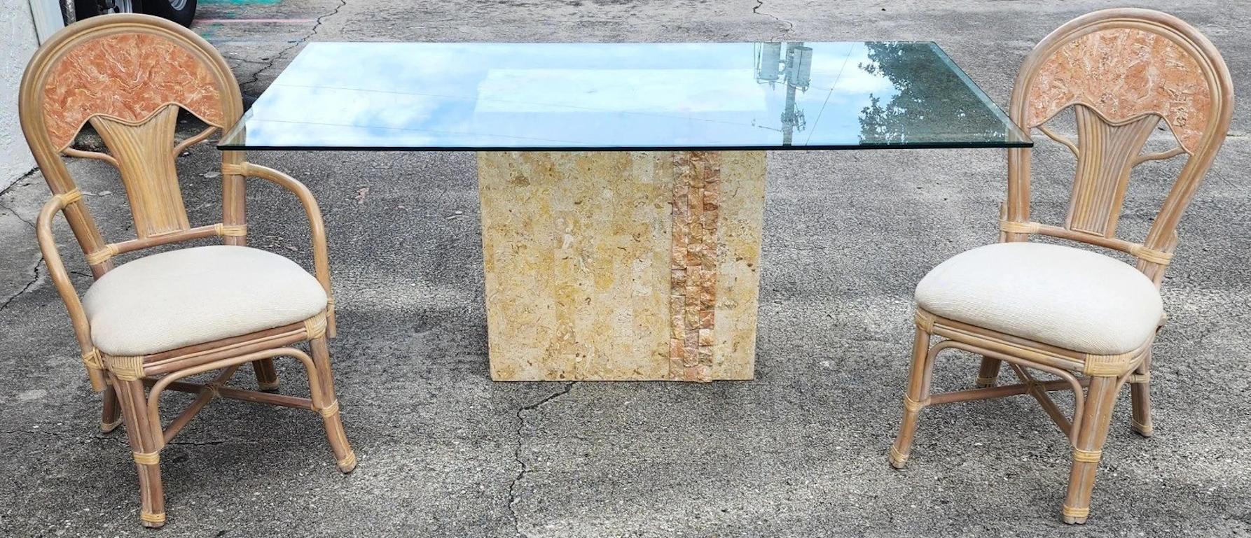 Maitland Smith Style Tessellated Stone Dining Table For Sale 5