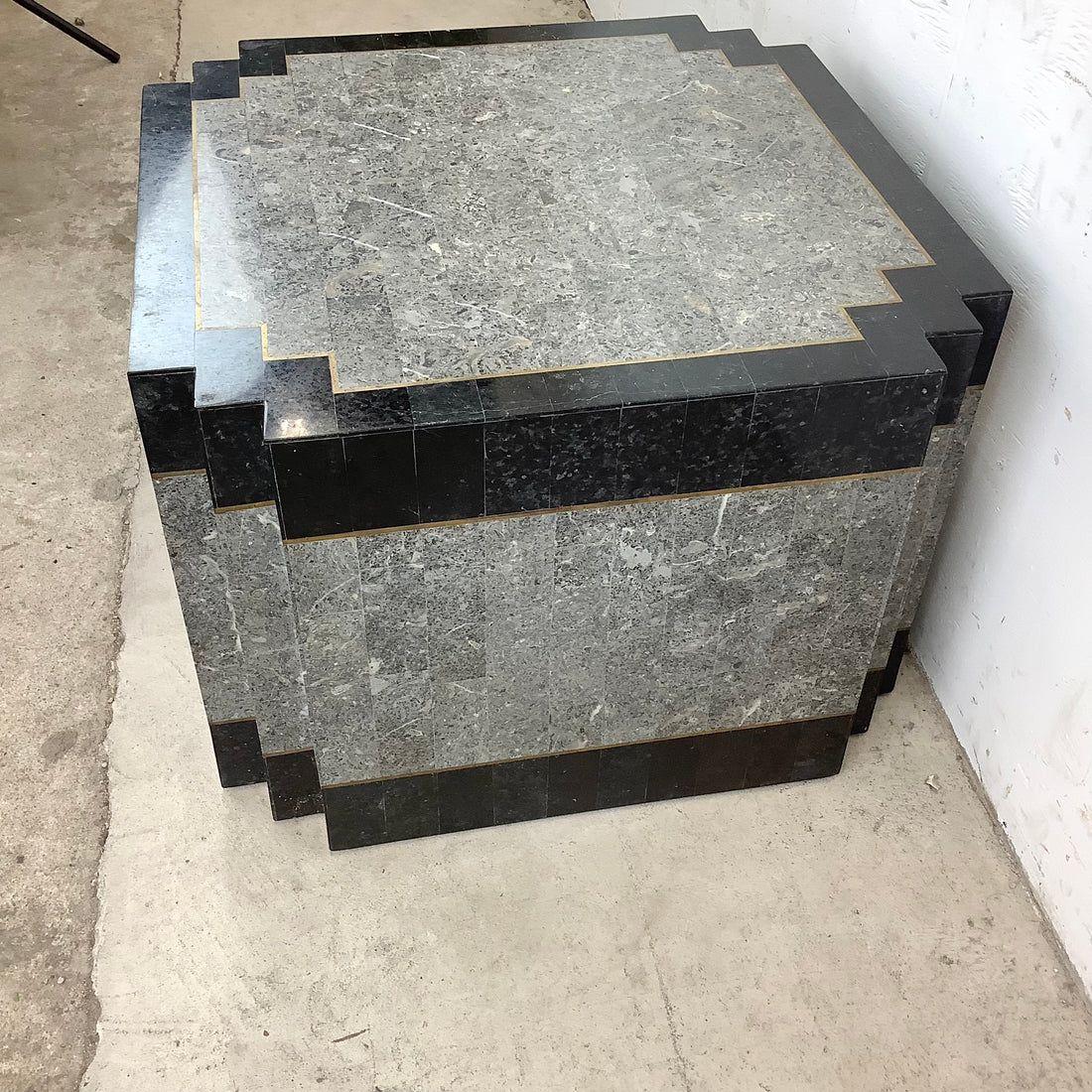 Maitland-Smith Style Tessellated Stone Side Table For Sale 1