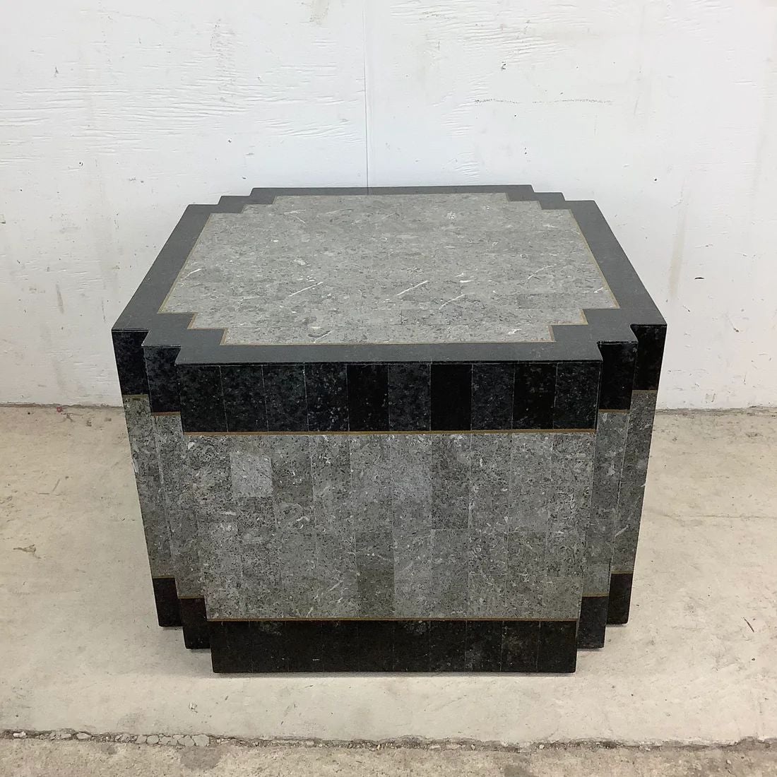 Maitland-Smith Style Tessellated Stone Side Table