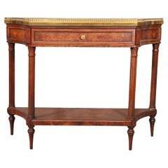 Maitland Smith Tesselated Marble French Louis XVI Style Top Console Table