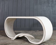 Maitland Smith Tesselated Stone Bronze Ribbon Console Table