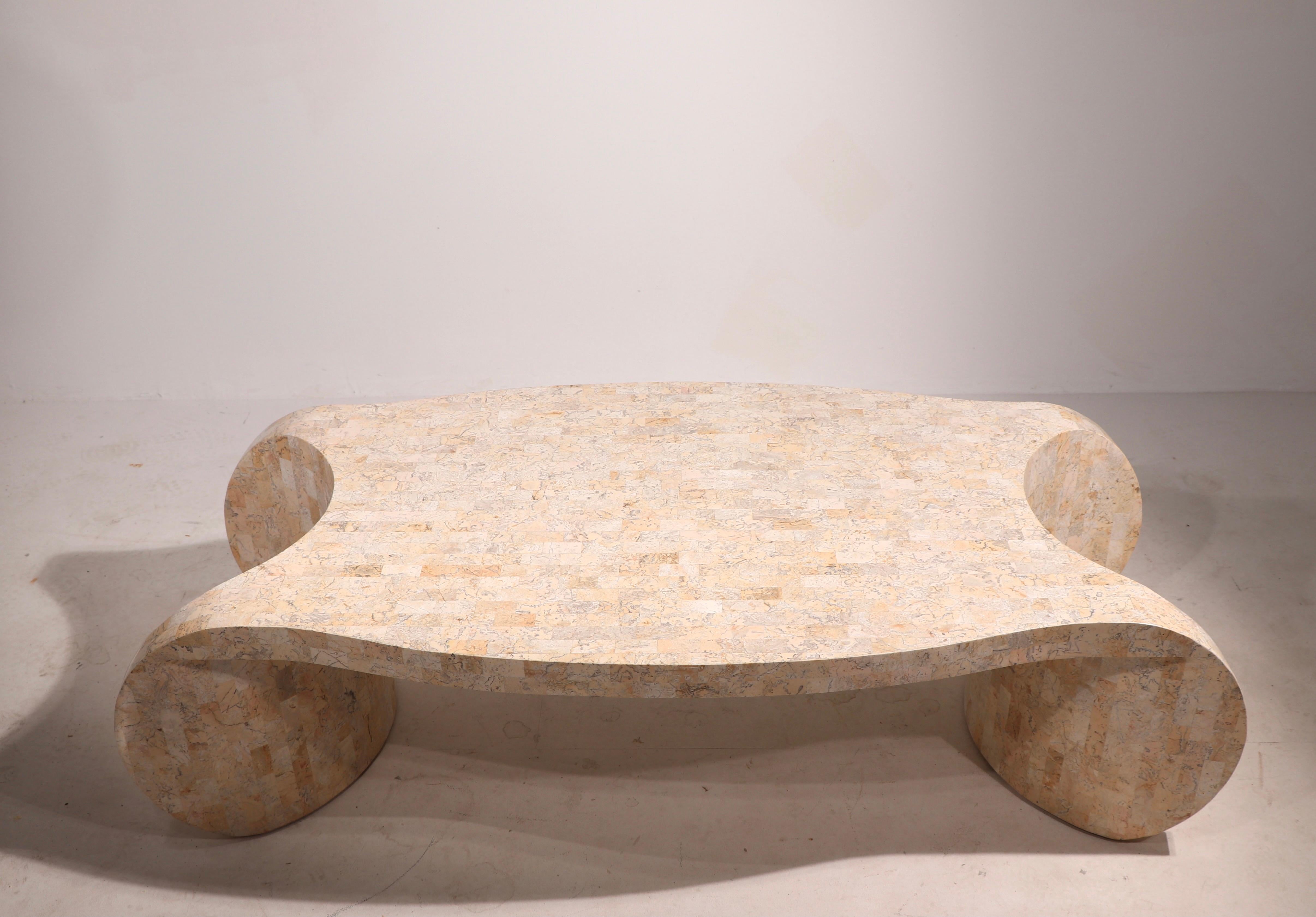Post-Modern Maitland Smith Tesselated Stone Coffee Table