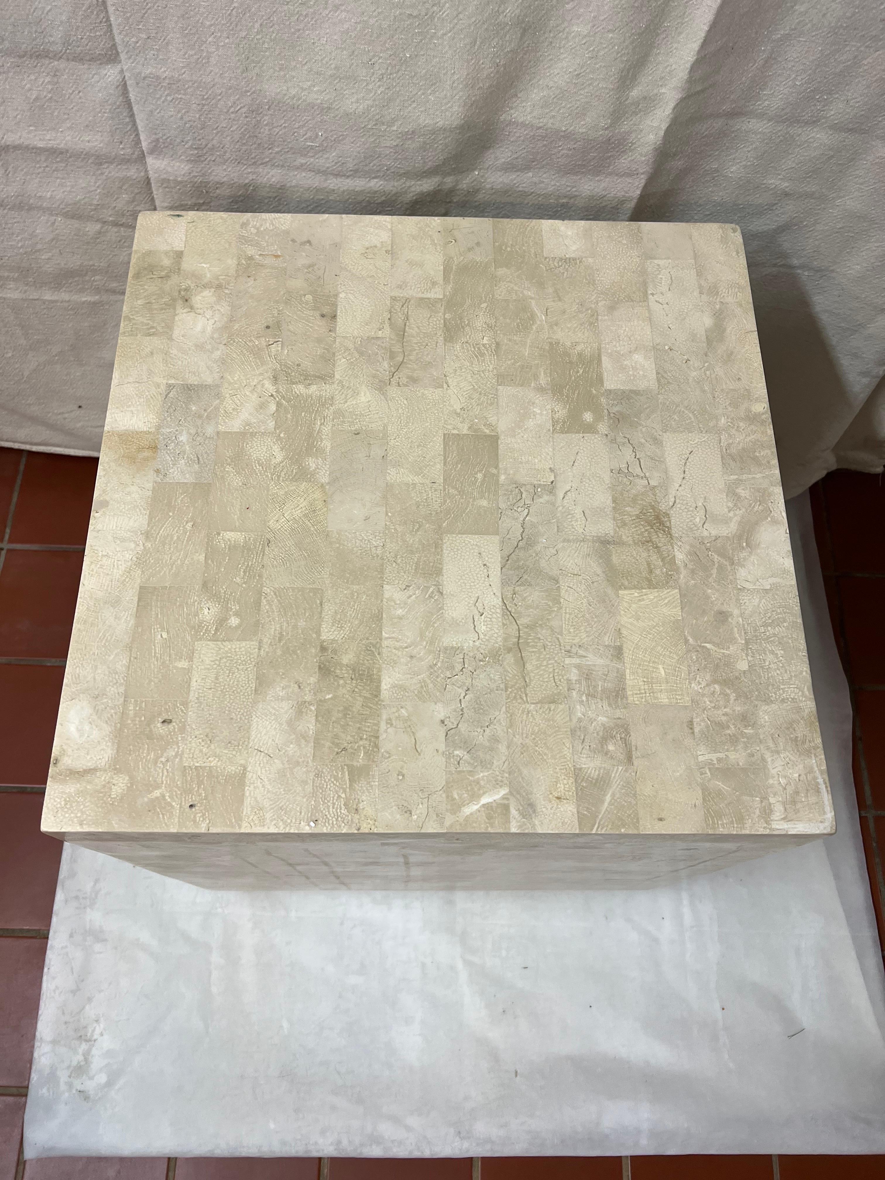 Maitland Smith Tesselated Stone Cube Table For Sale 1