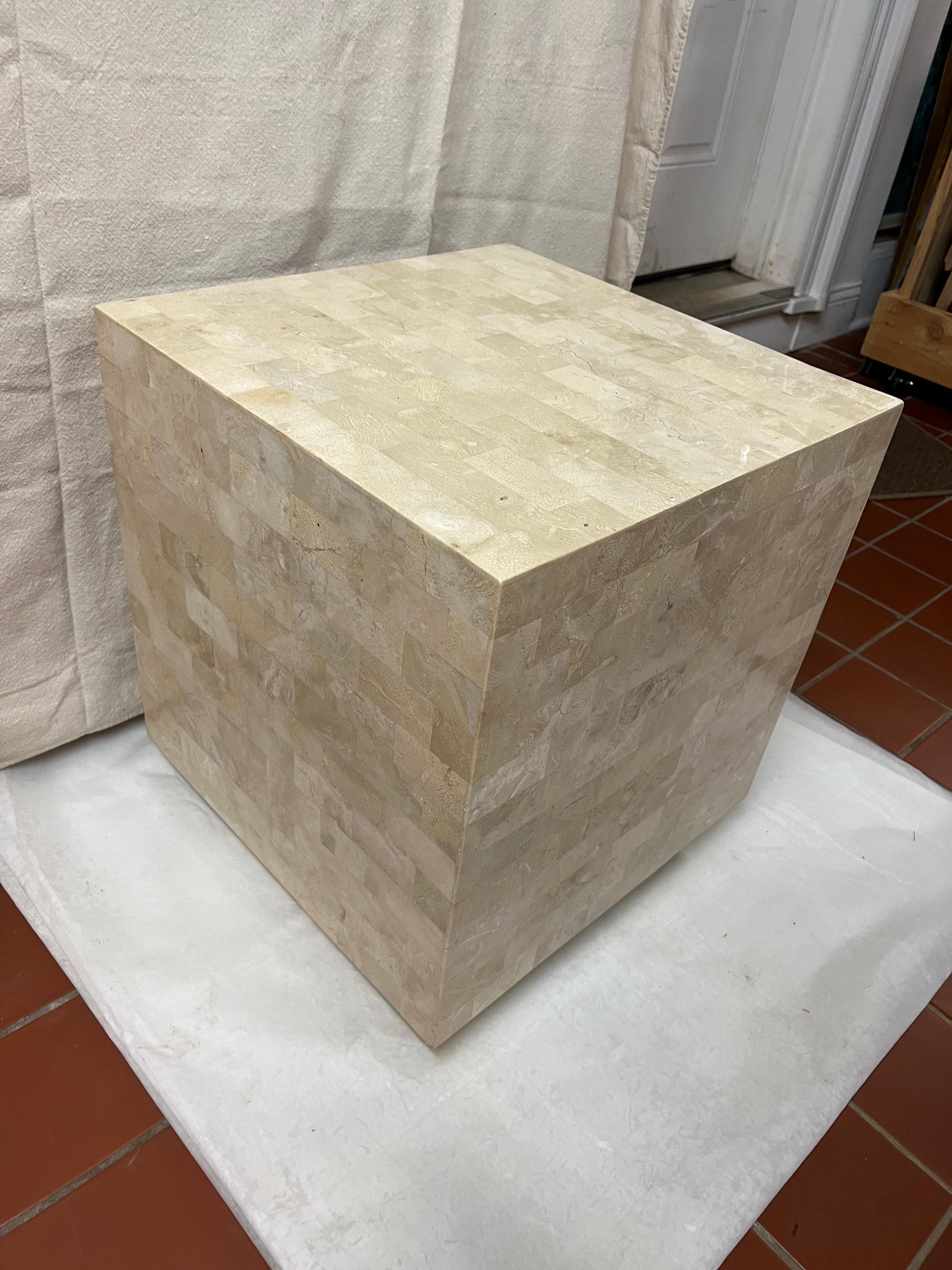 Maitland Smith Tesselated Stone Cube Table For Sale 3