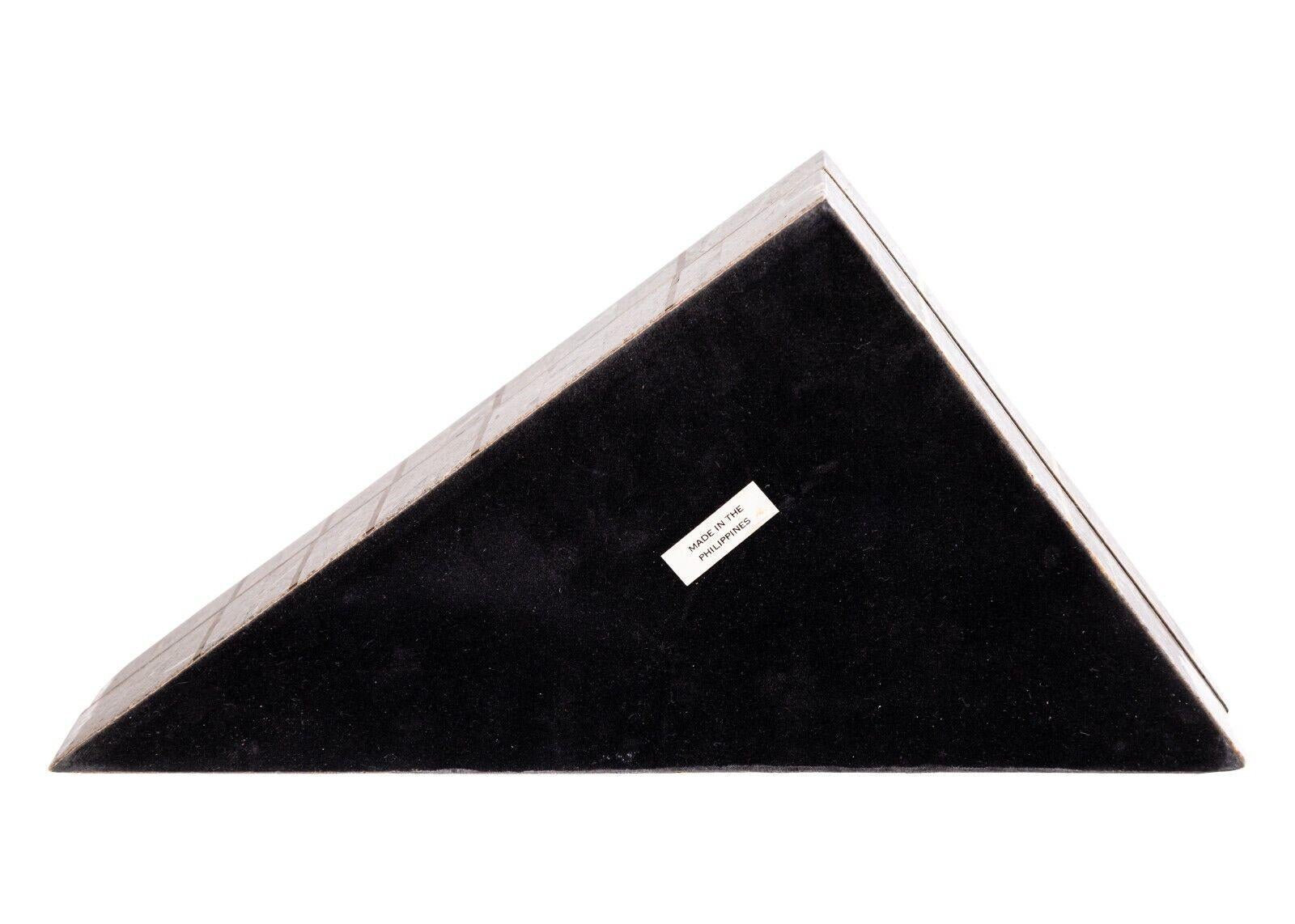 Maitland Smith Tesselated Stone Triangle Box For Sale 3