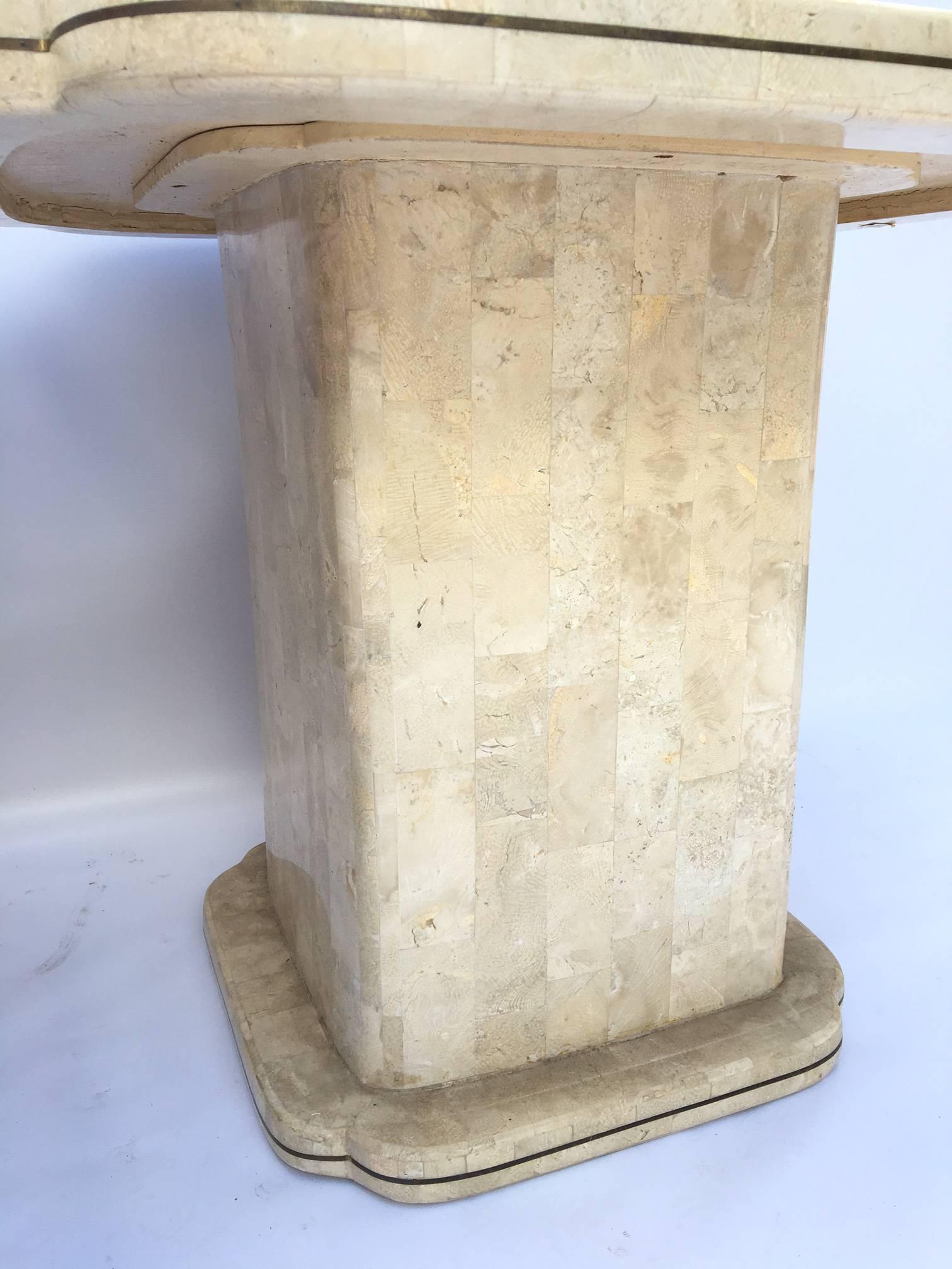 Maitland-Smith Tessellated Bone Fossil End Tables In Good Condition In Jacksonville, FL