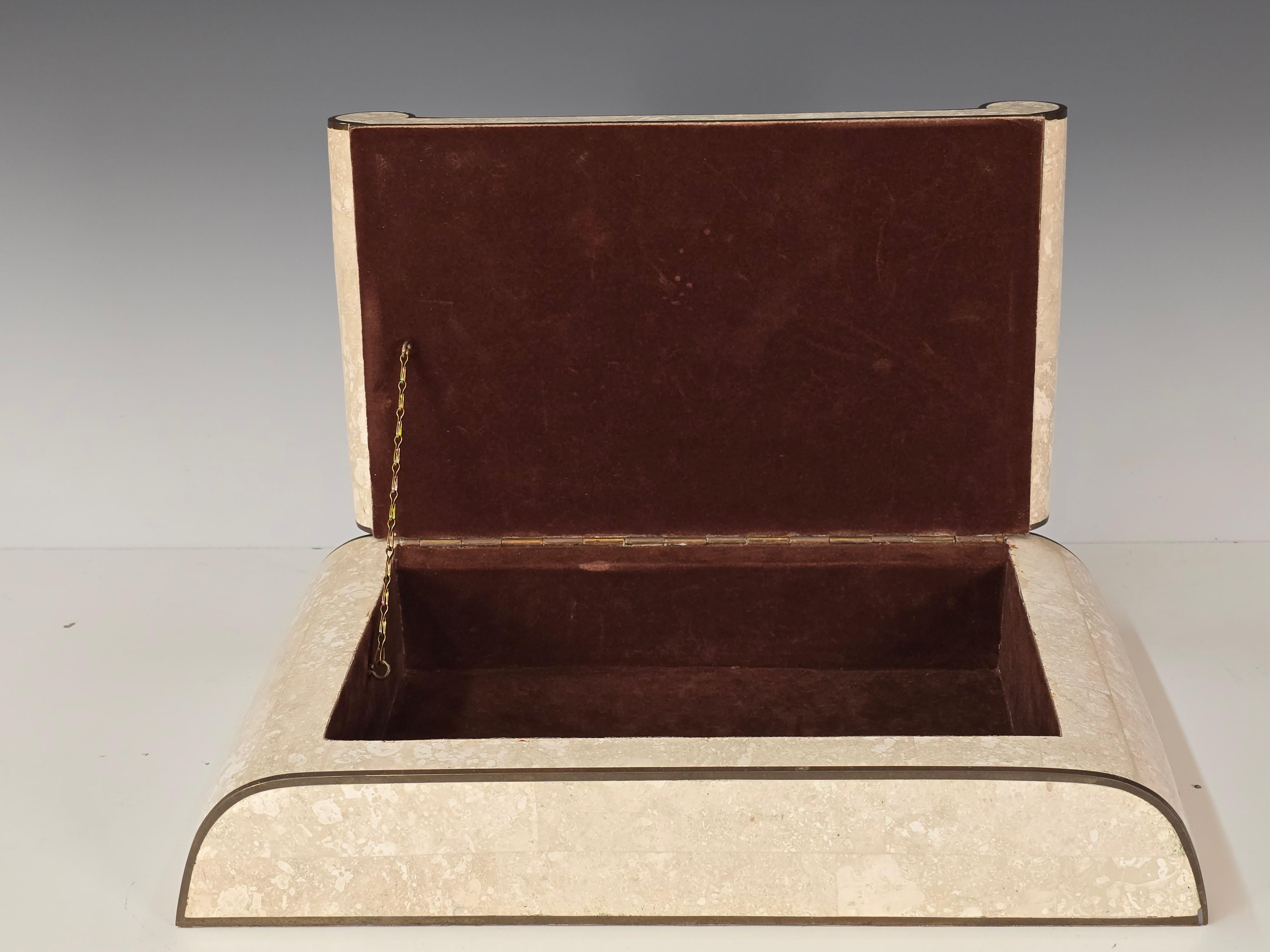 Caja teselada Maitland Smith Art Decó Revival finales del siglo XX en venta