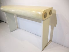 Maitland Smith Tessellated / Brass Console Table