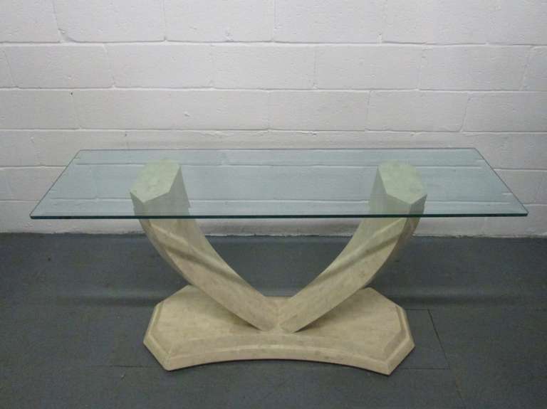 Mid-Century Modern Maitland Smith Tessellated Console Table For Sale