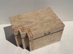 Maitland Smith Tessellated Fossil Coral Trunk Couchtisch