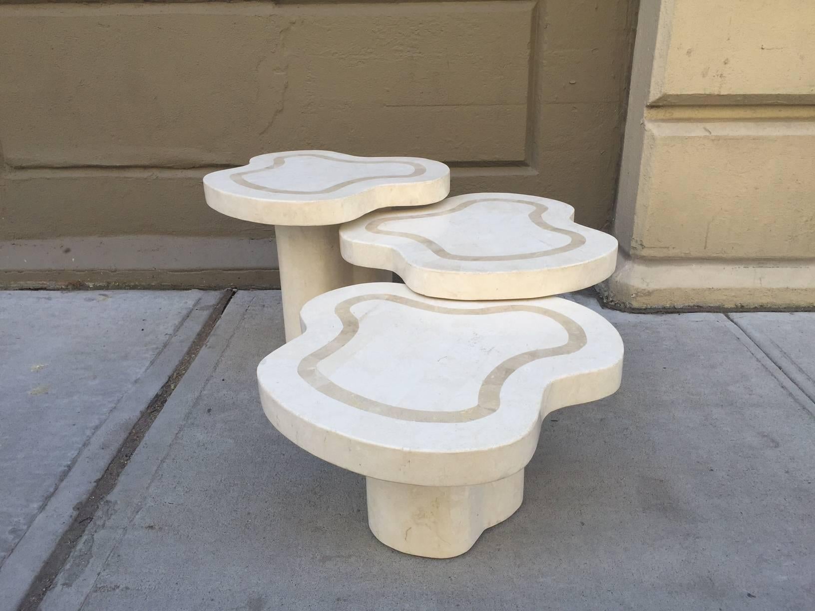 Maitland-Smith Tessellated Fossil Stone Tables In Good Condition For Sale In New York, NY