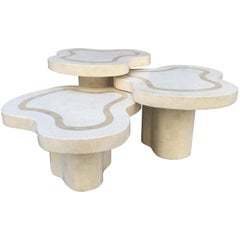 Vintage Maitland-Smith Tessellated Fossil Stone Tables