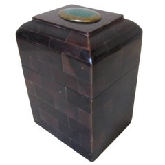 Maitland Smith Tessellated Horn and Gem Stone Decorative Box