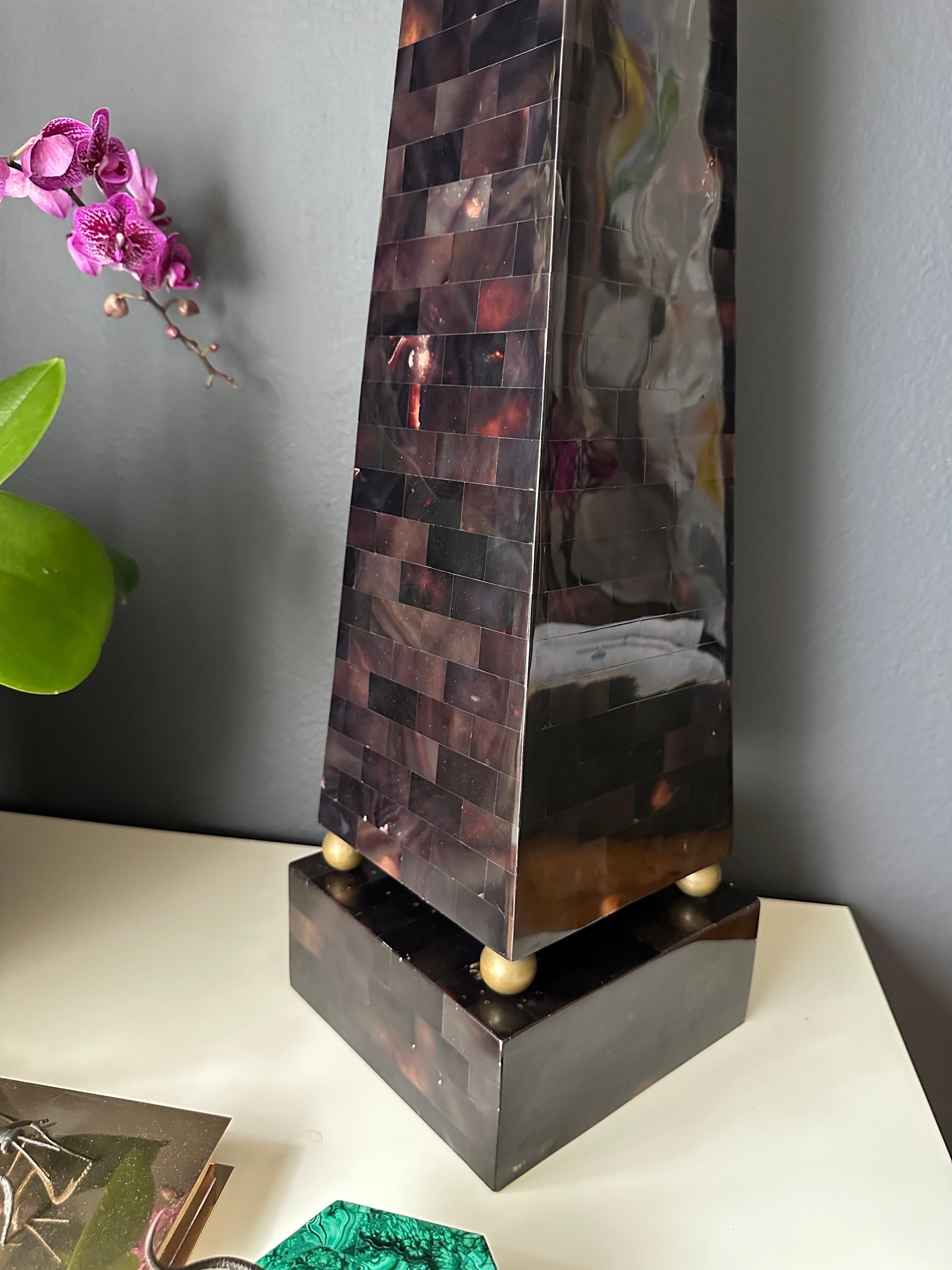 Maitland Smith Tessellated Horn Obelisk For Sale 4