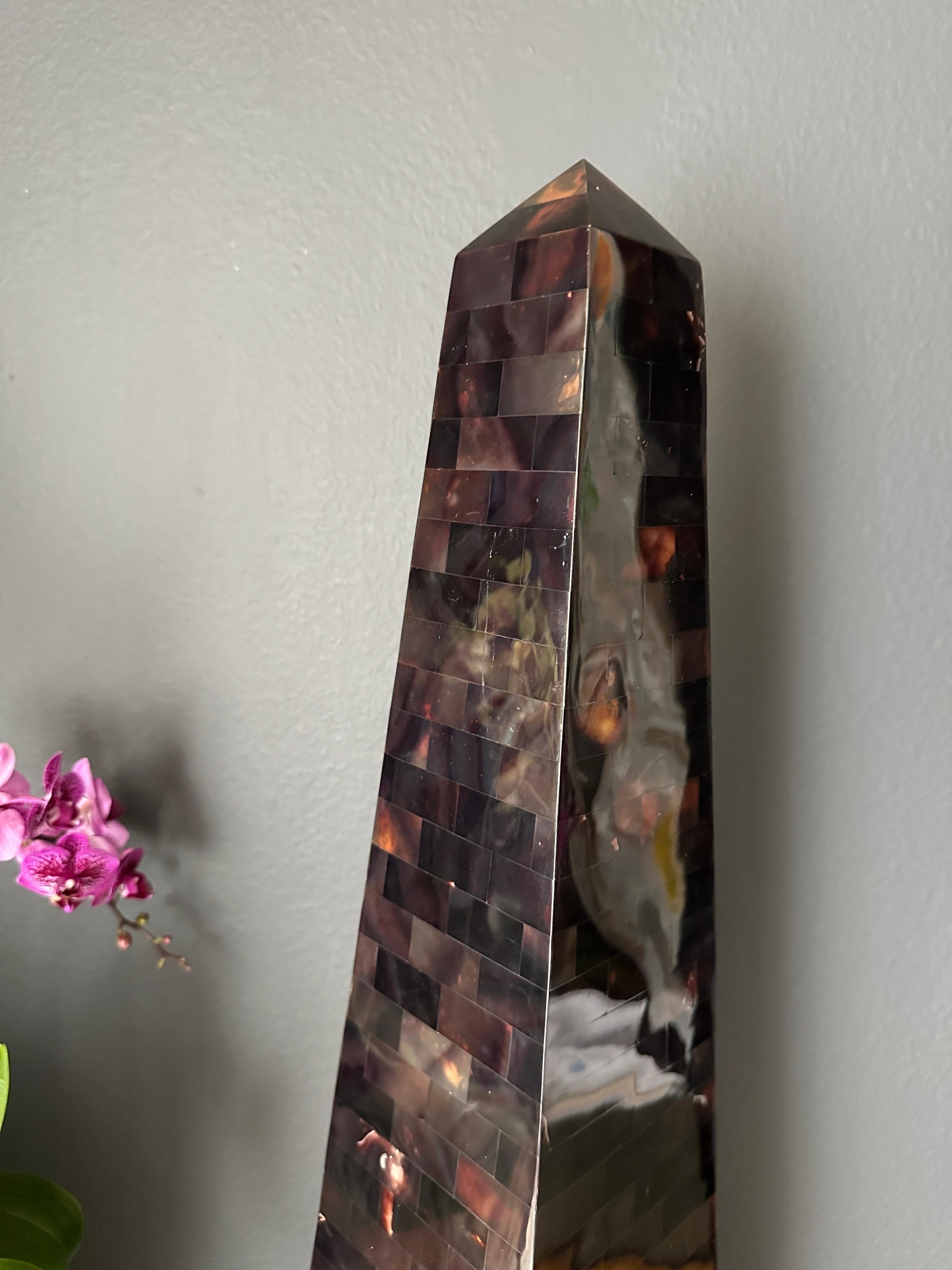 Maitland Smith Tessellated Horn Obelisk For Sale 3