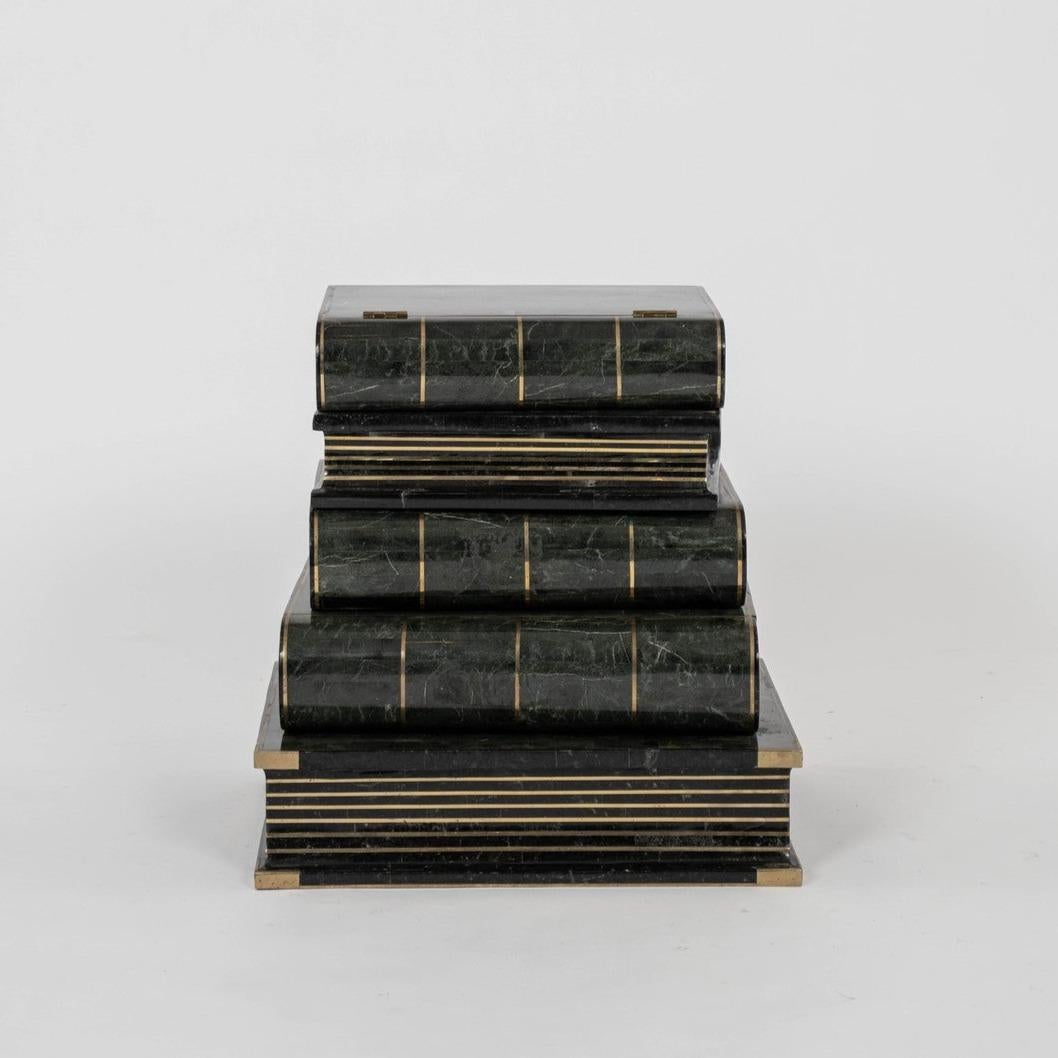 Inlay Maitland Smith Tessellated Marble Books Side Table