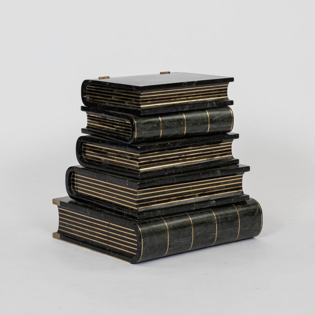 Maitland Smith Tessellated Marble Books Side Table 2