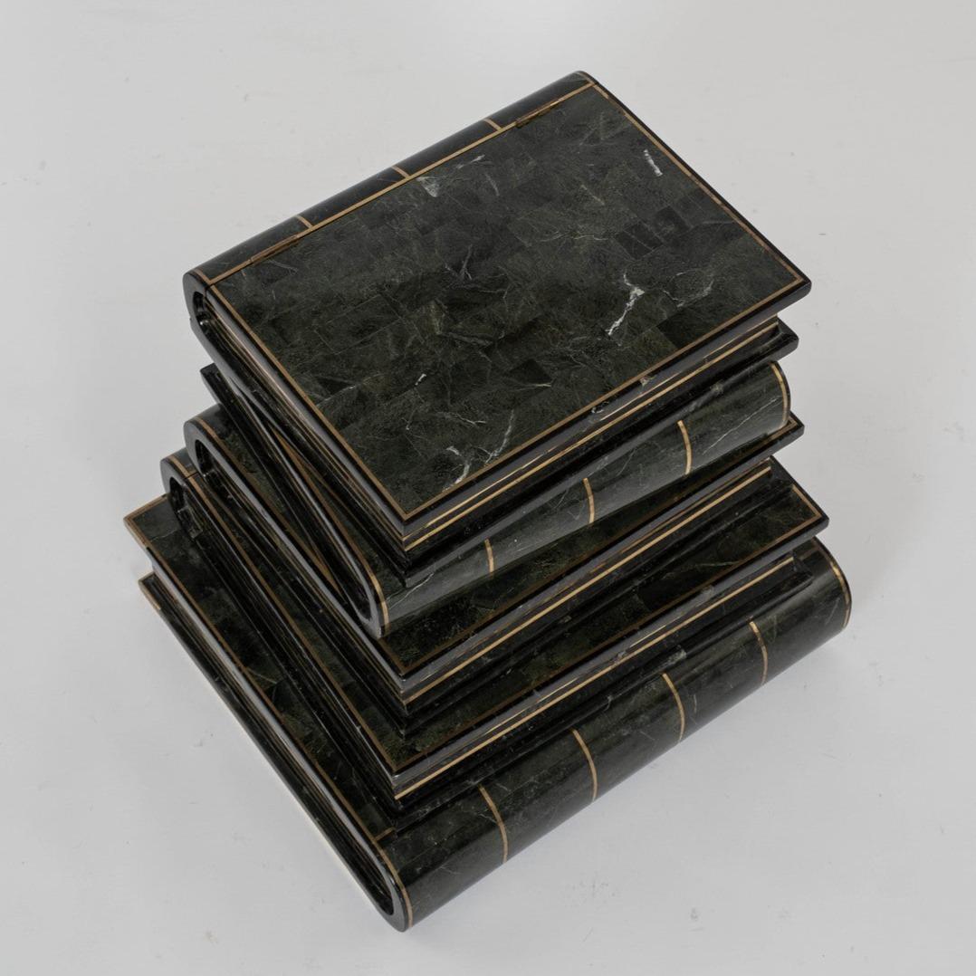 Maitland Smith Tessellated Marble Books Side Table 3