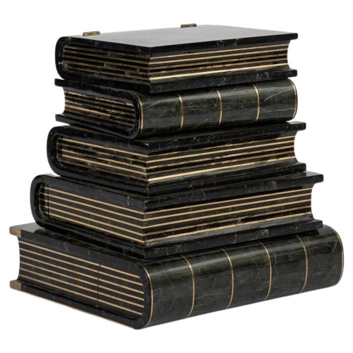 Maitland Smith Tessellated Marble Books Side Table