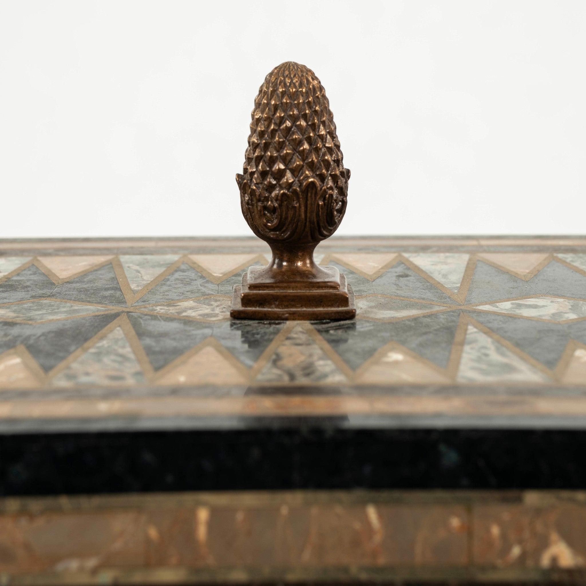 Maitland Smith Tessellated Marble Brass Inlay Box For Sale 3