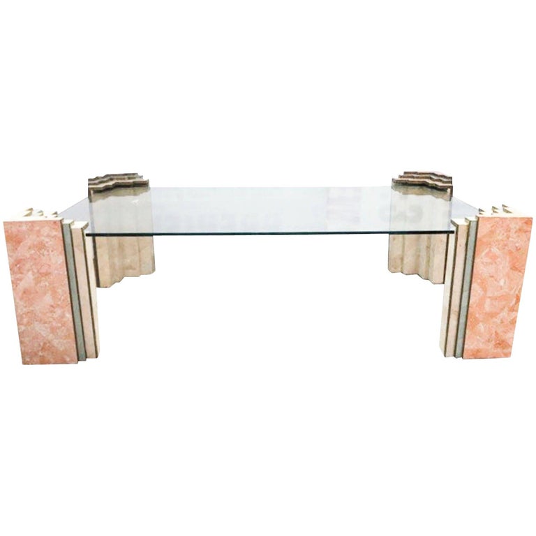 Maitland Smith Tessellated Marble Geometric Coffee Table ...