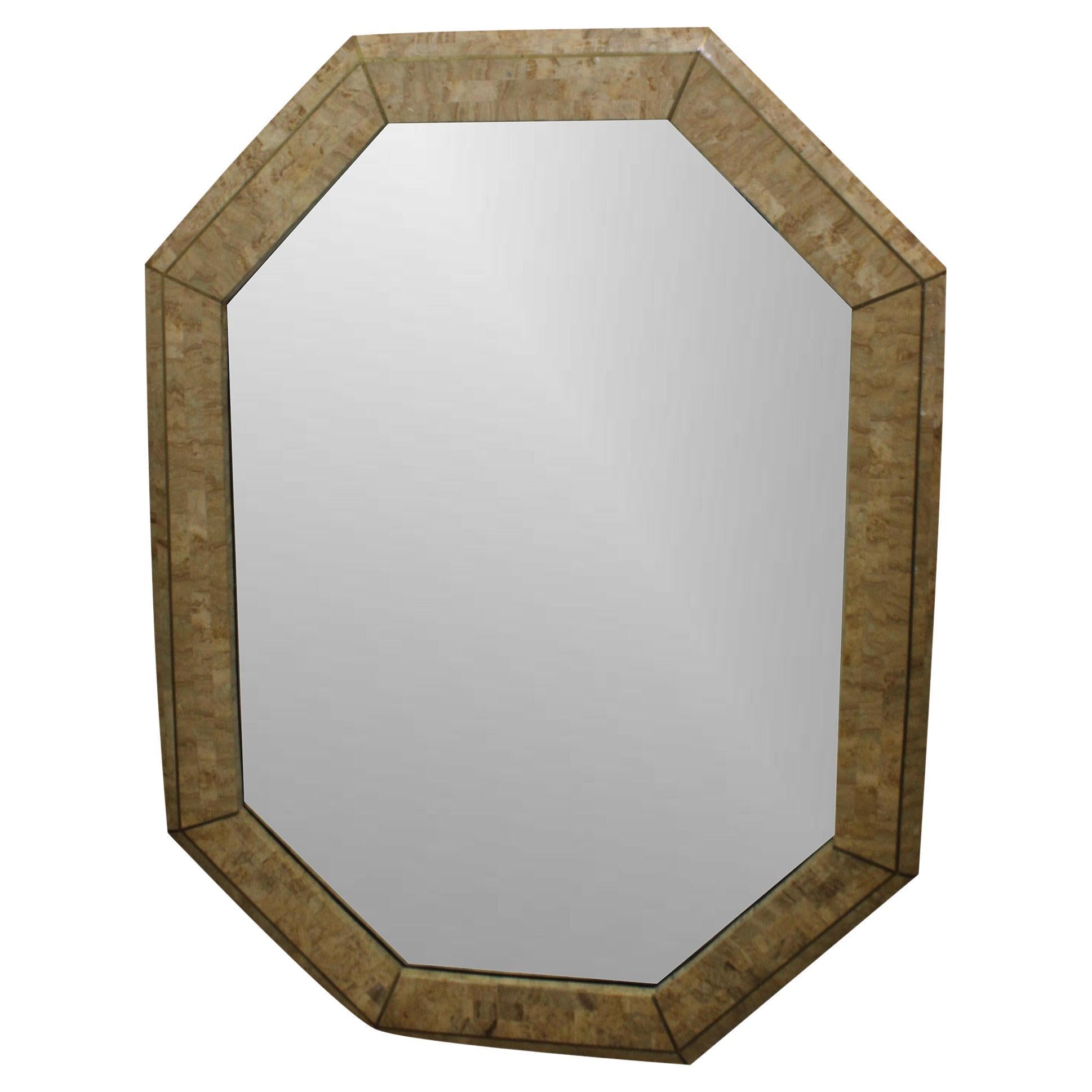 Maitland Smith Tessellated Marble Mirror For Sale