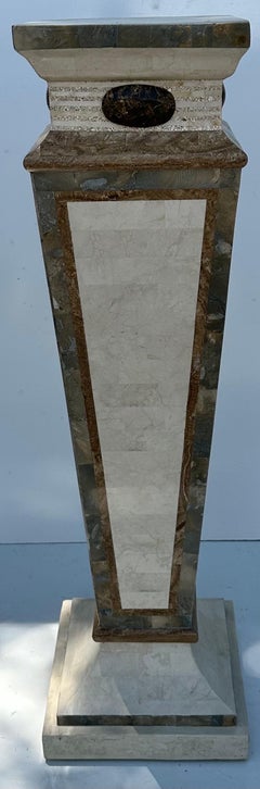 Maitland  Smith tessellated marble Pedestal