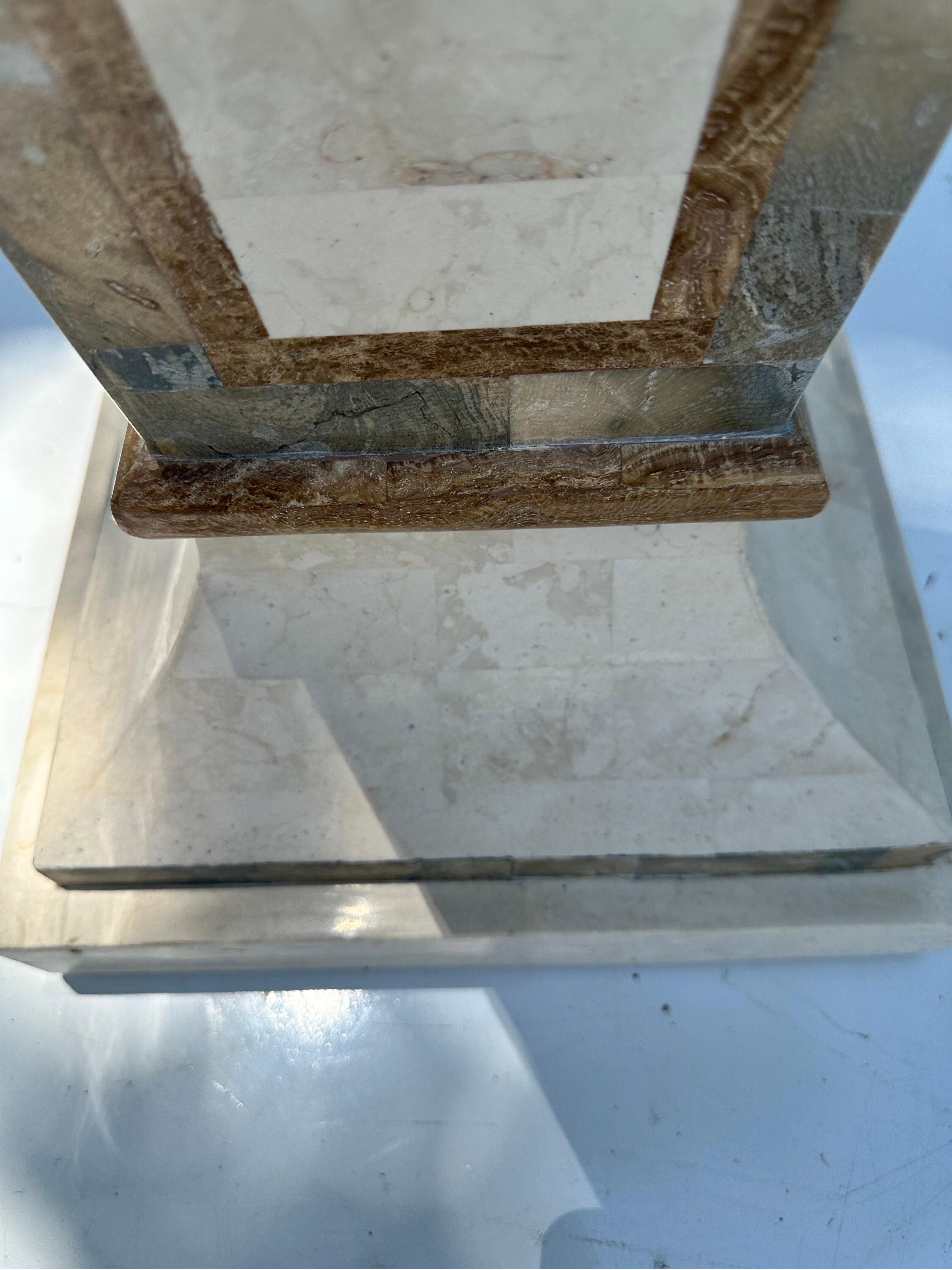 Late 20th Century Maitland  Smith tessellated marble Pedestal For Sale