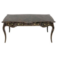 Bureau en coquillage tessellé Maitland Smith Style Louis IV