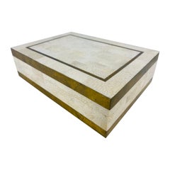 Maitland, smith tessellated polished coral and brass trinket box