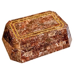 Maitland Smith Tessellated Rosso Levanto Marble Box, ca 1990s