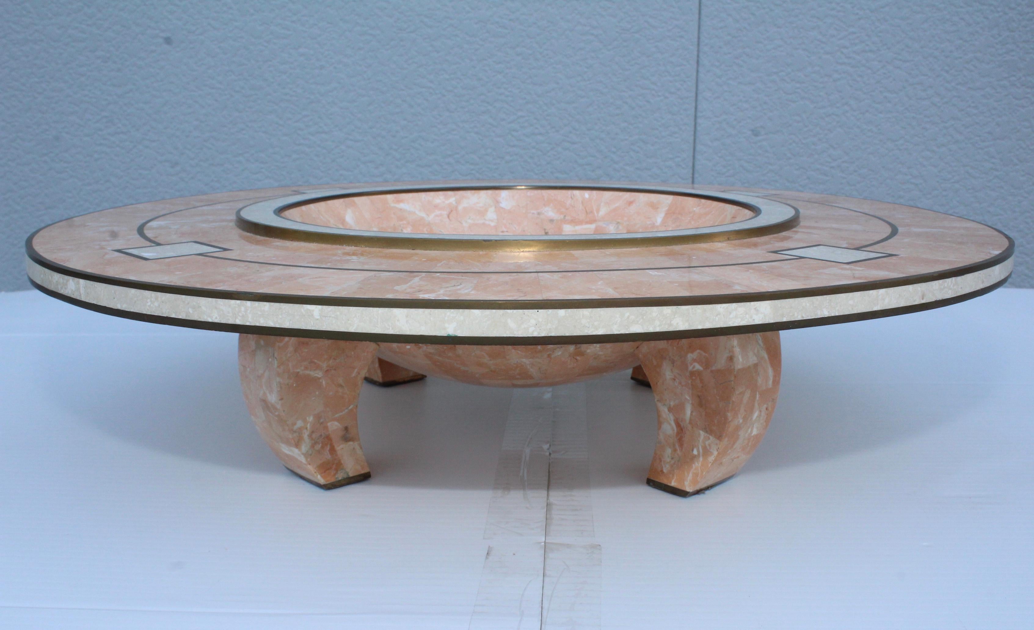 Maitland-Smith Tessellated Stone Art-Deco Style Bowl For Sale 5