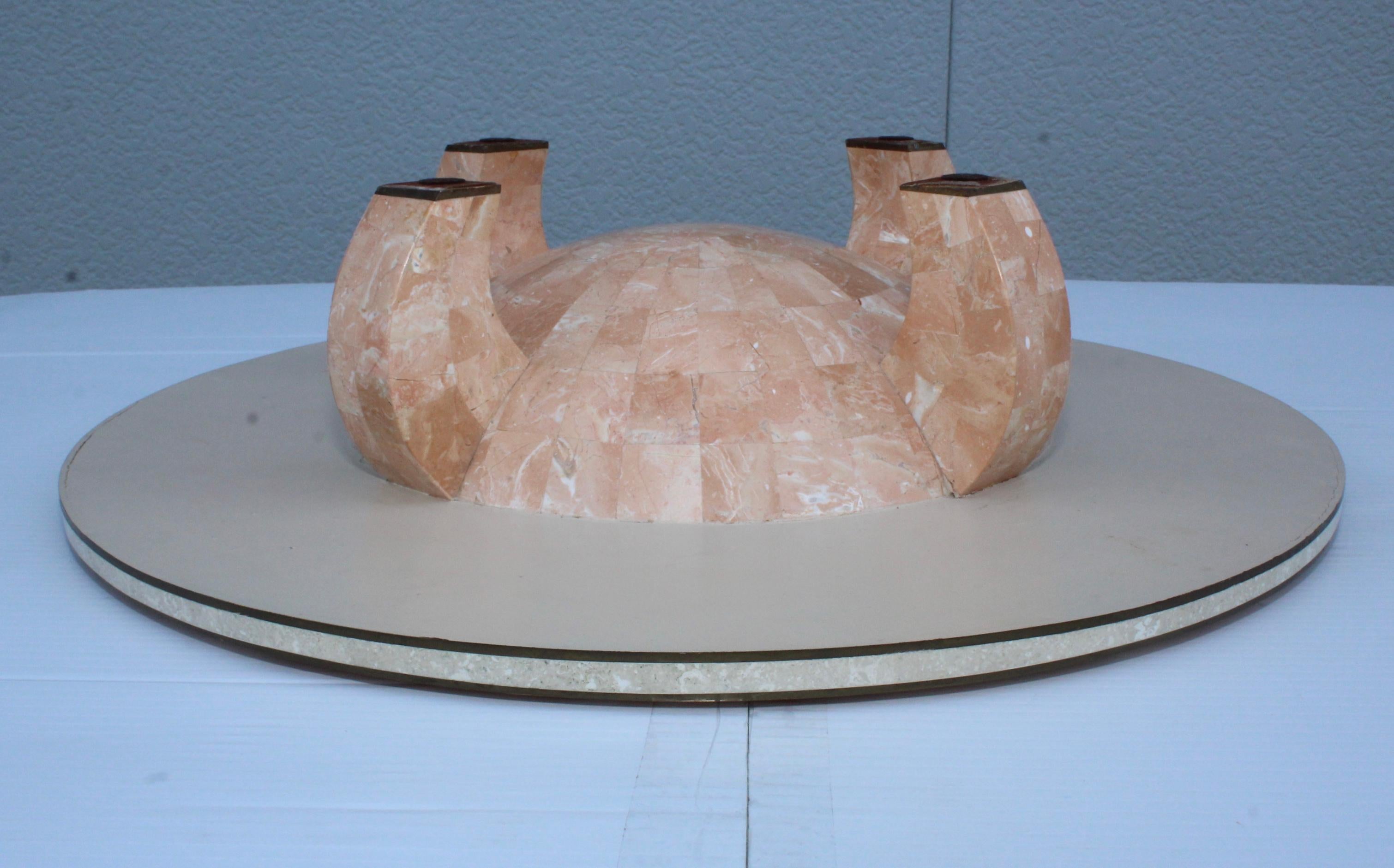Maitland-Smith Tessellated Stone Art-Deco Style Bowl For Sale 9