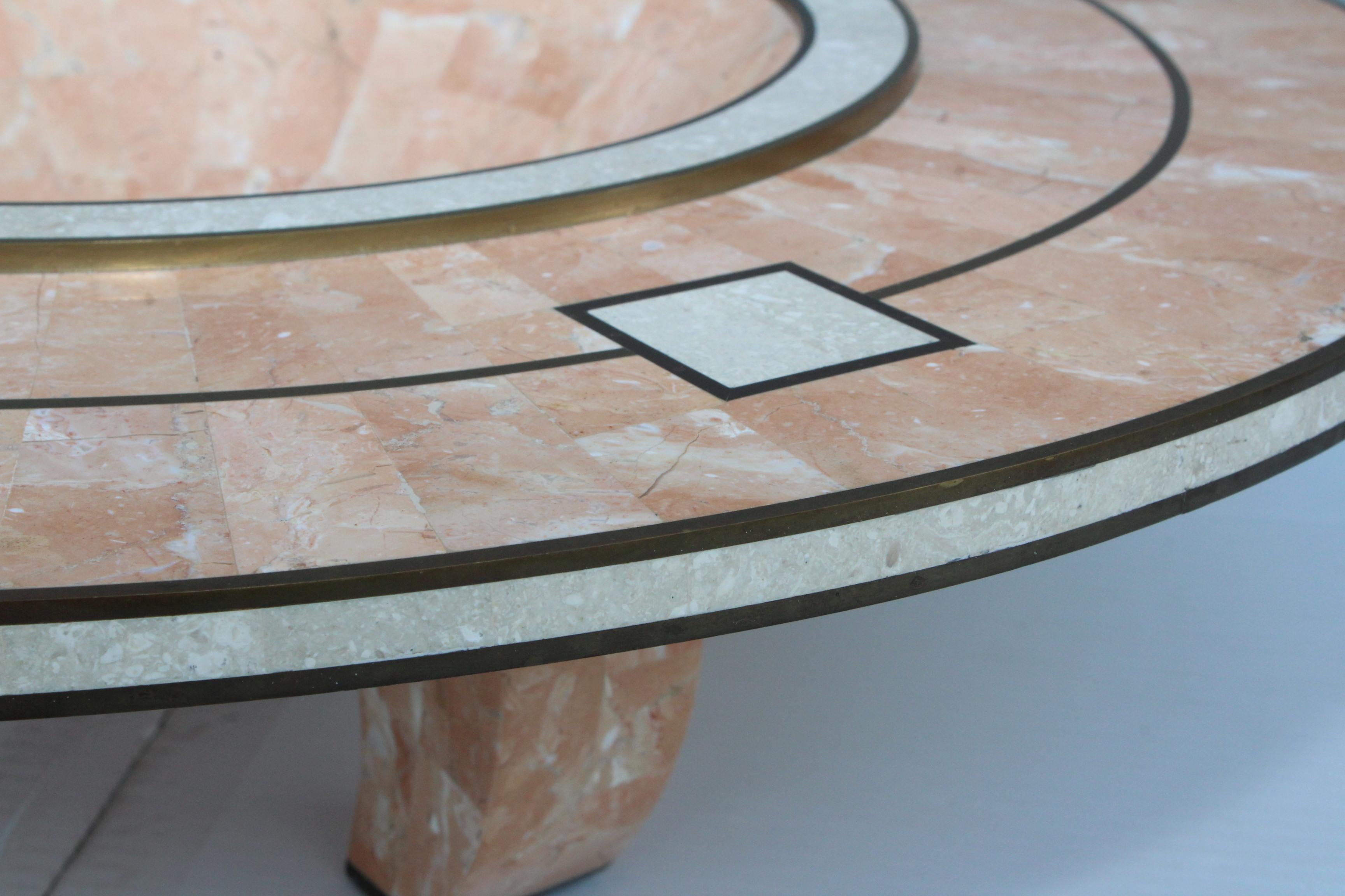 20th Century Maitland-Smith Tessellated Stone Art-Deco Style Bowl For Sale