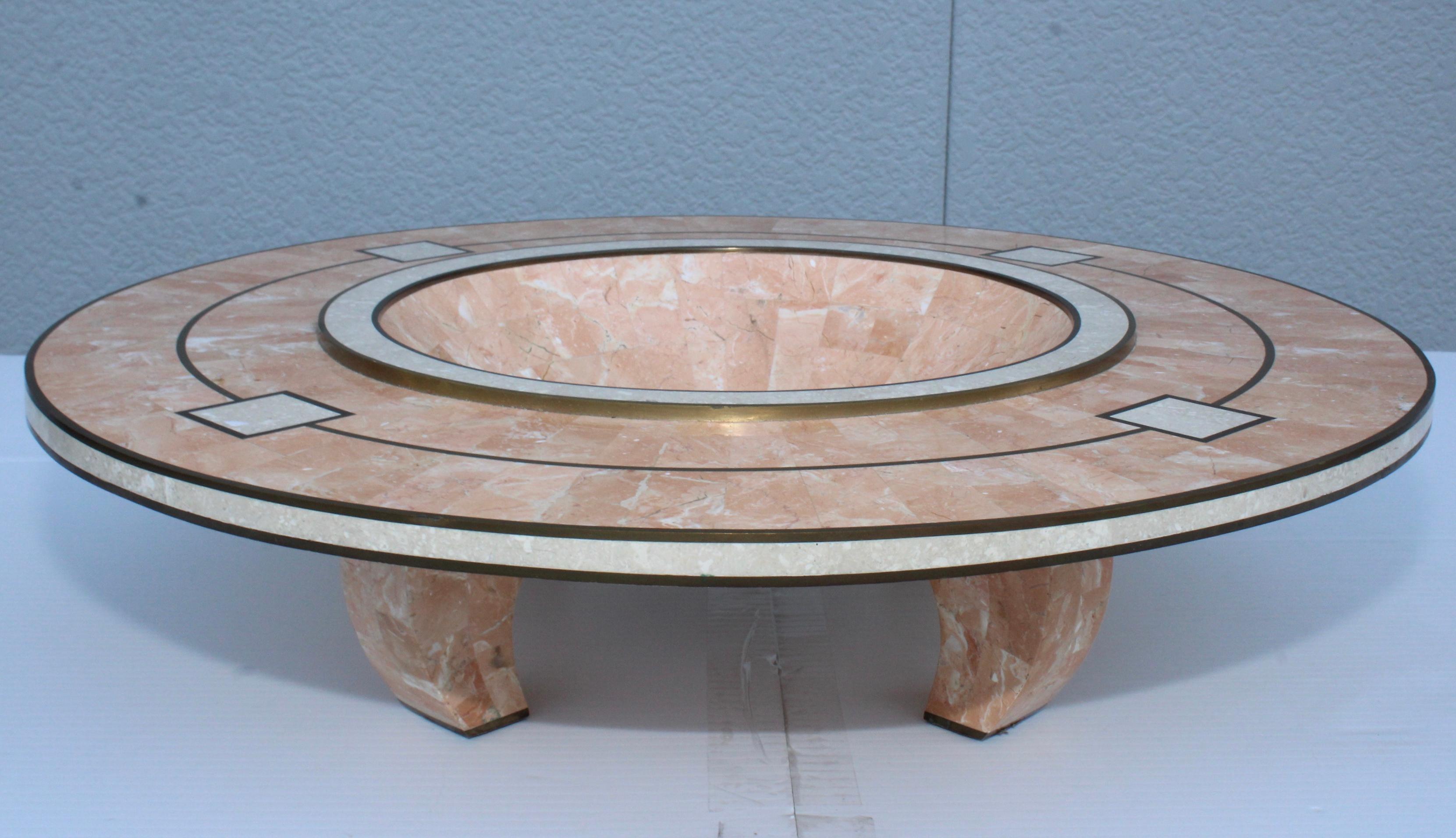 Maitland-Smith Tessellated Stone Art-Deco Style Bowl For Sale 1