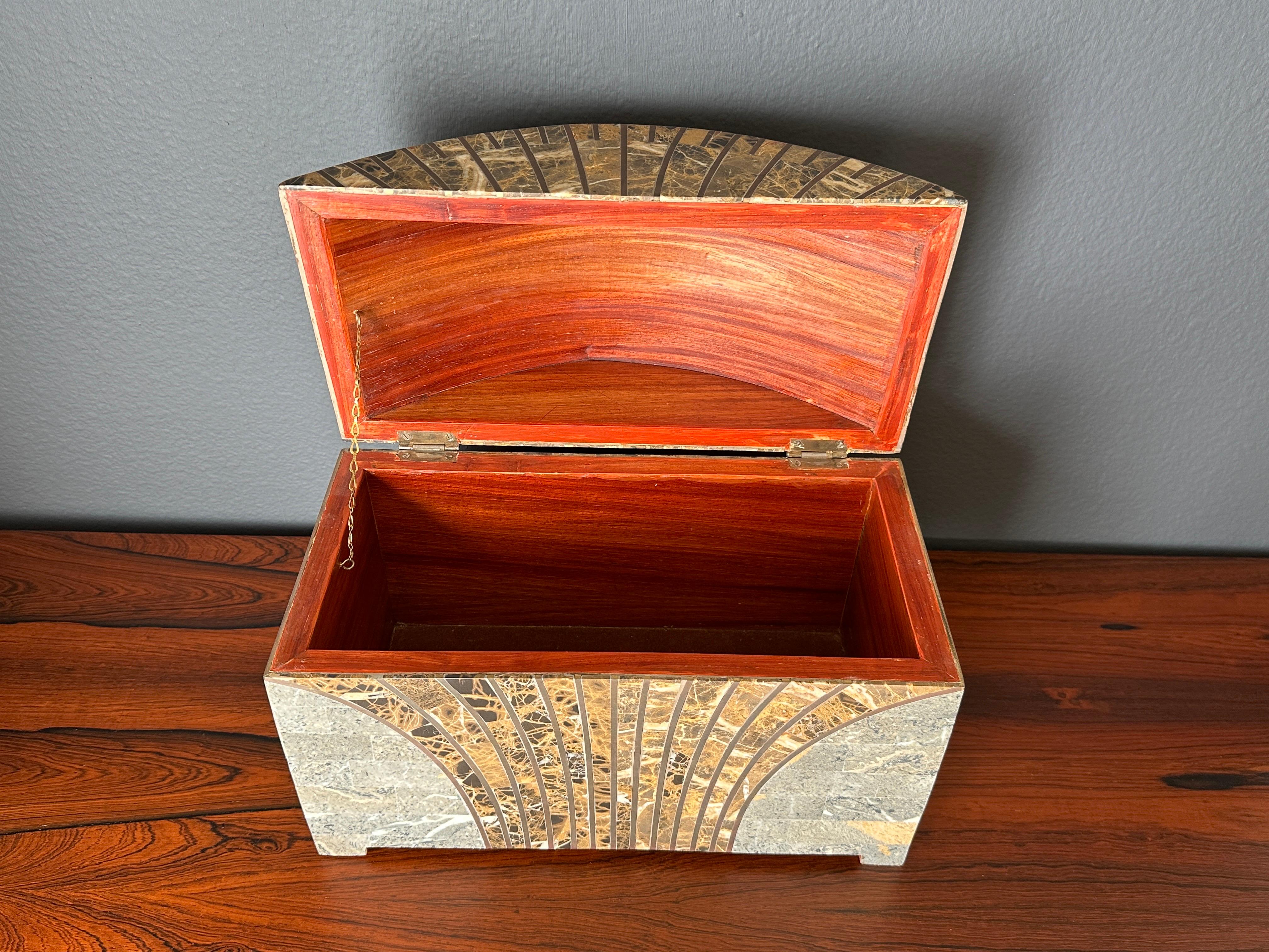 Maitland Smith Tessellated Stone Box In Good Condition For Sale In North Hollywood, CA