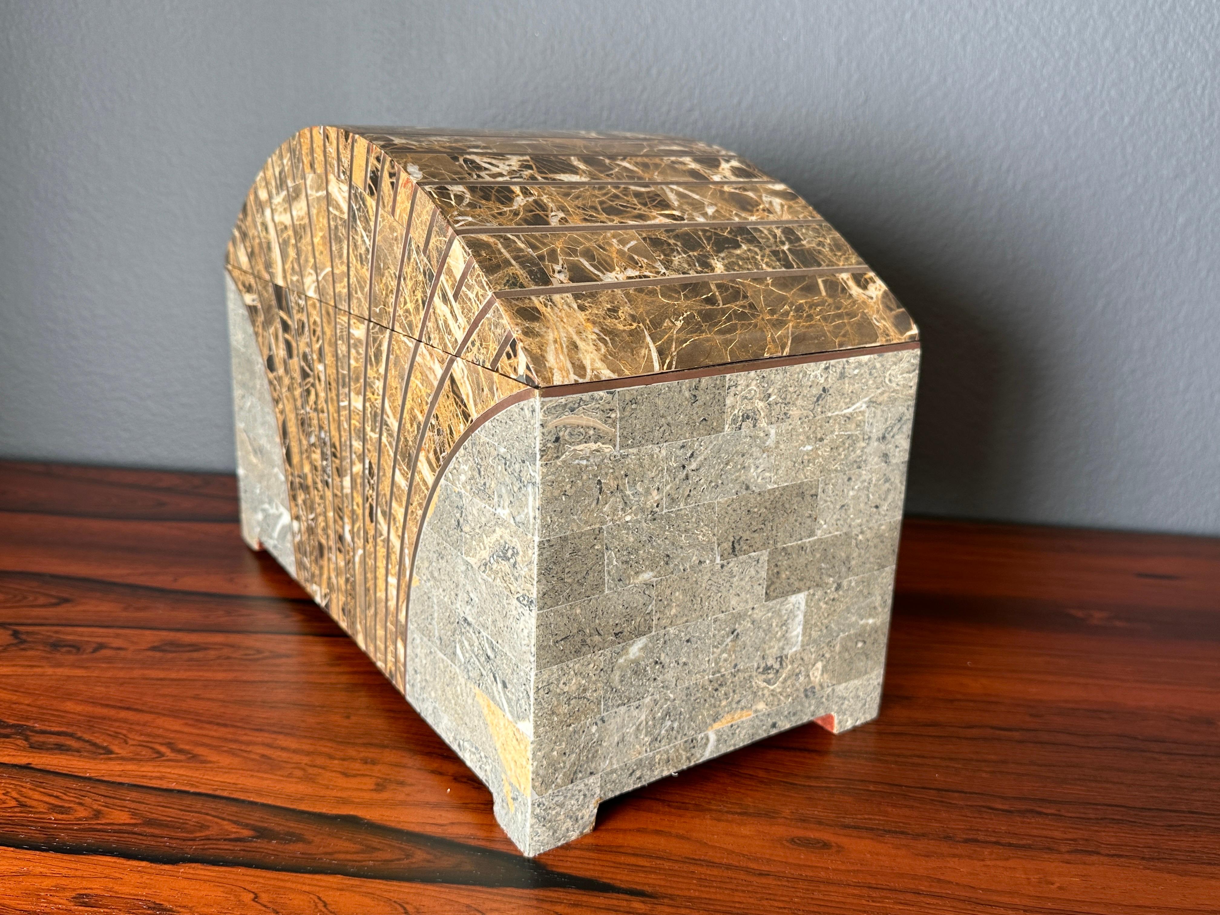 Maitland Smith Tessellated Stone Box For Sale 1