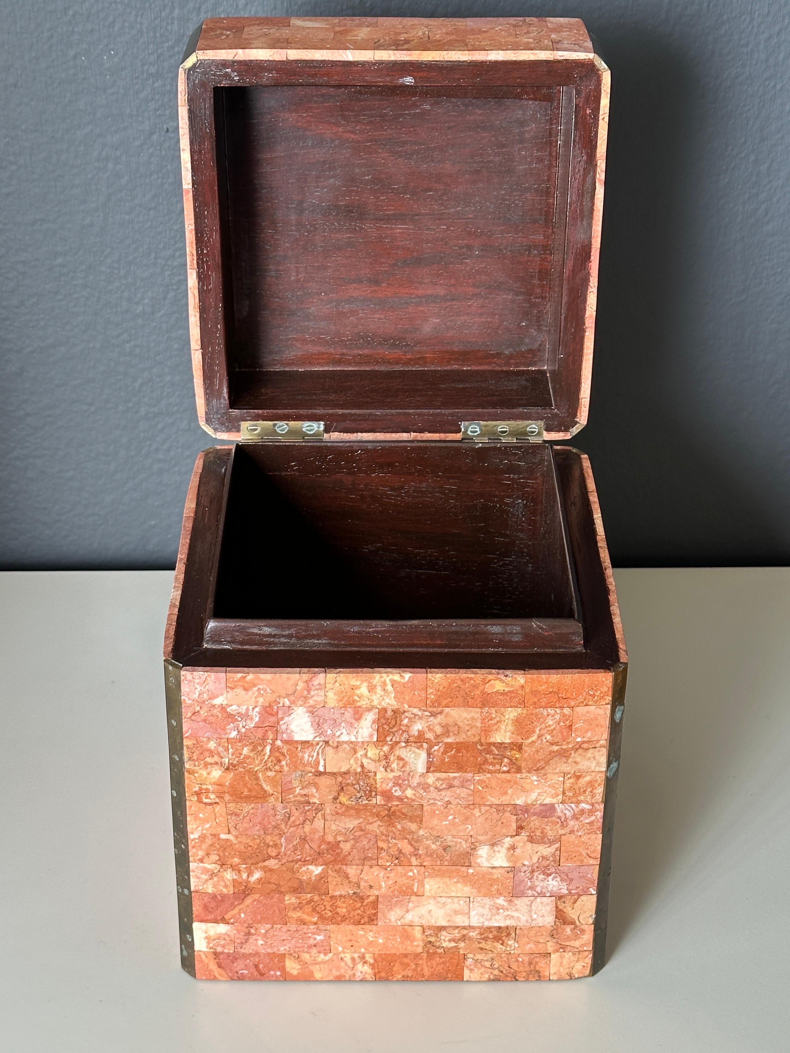 Late 20th Century Maitland Smith Tessellated Stone Box For Sale