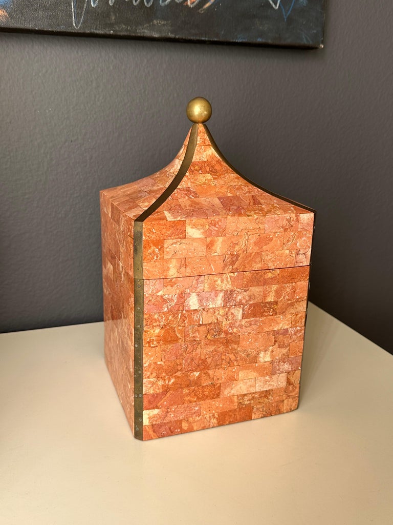 Maitland Smith Tessellated Stone Box For Sale at 1stDibs