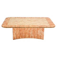 Table basse rectangulaire Maitland Smith en laiton tessellée mi-siècle moderne