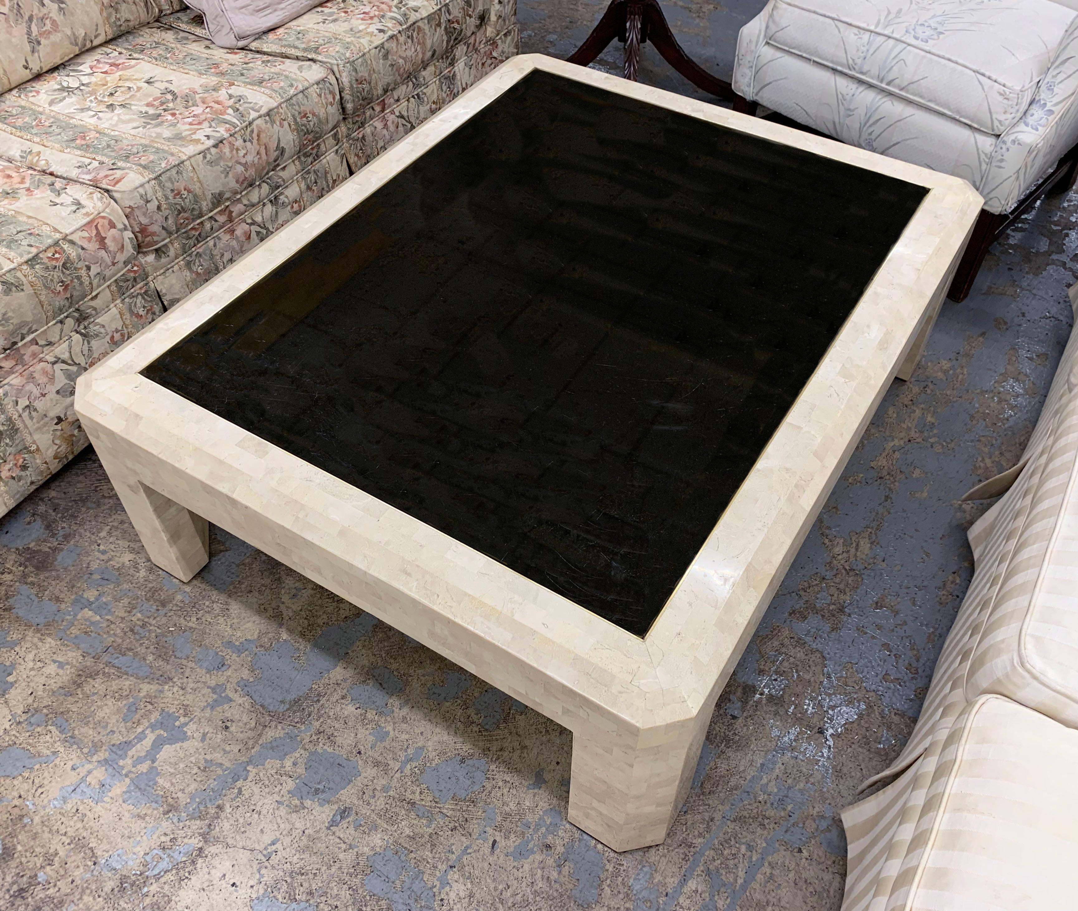 Post-Modern Vintage Maitland Smith Tessellated Stone Coffee Table For Sale