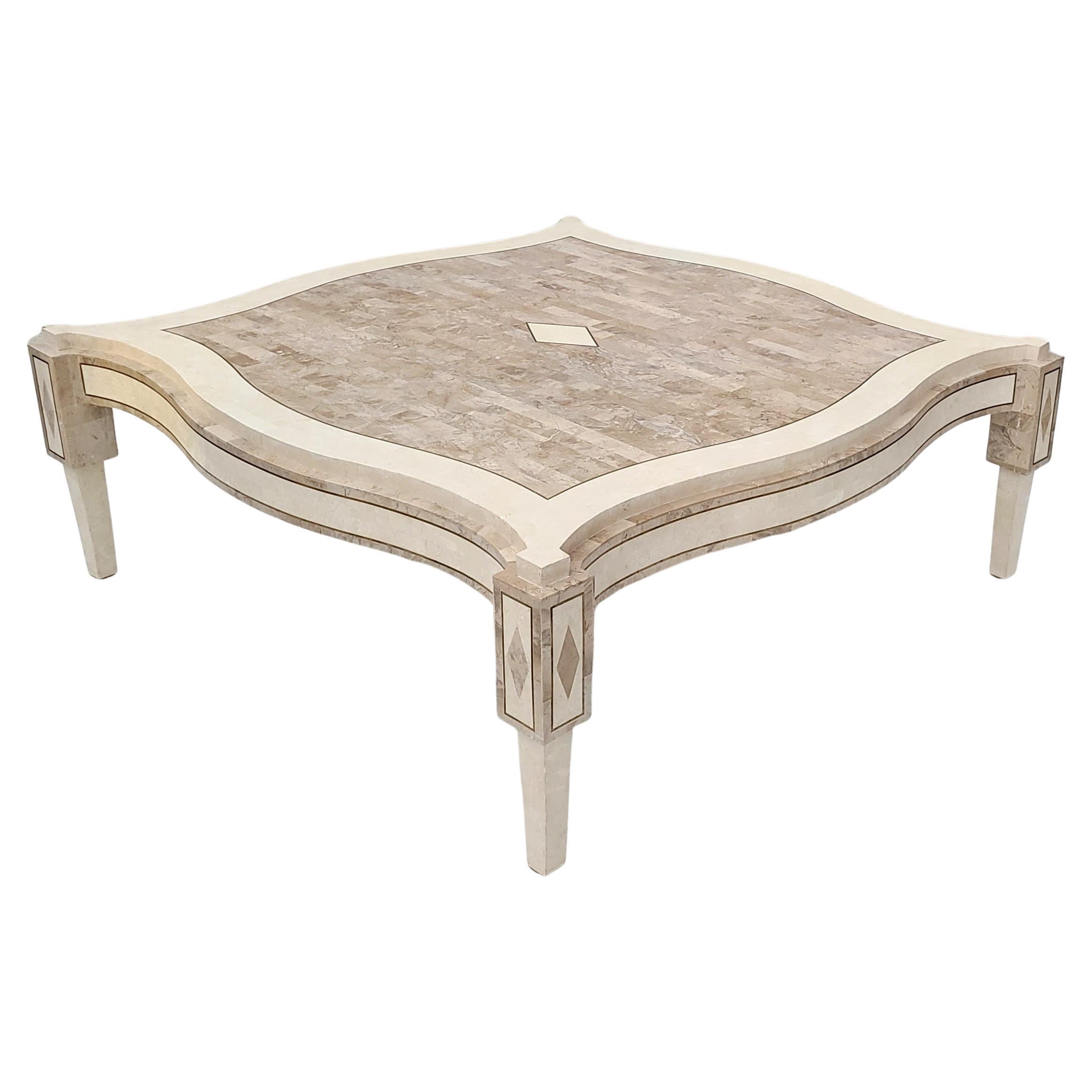 Appliqué Maitland Smith Tessellated Stone Coffee Table For Sale